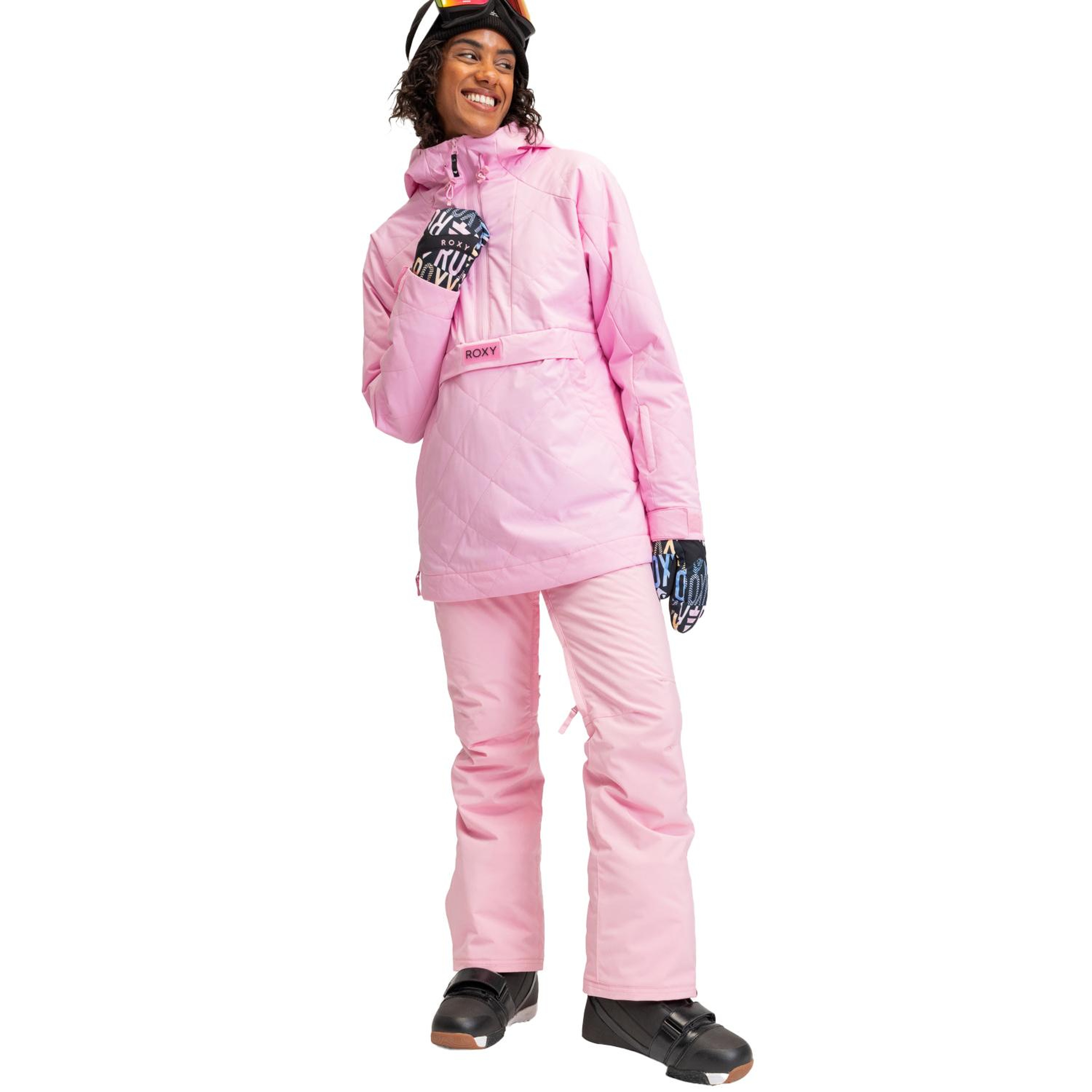 Roxy Radiant Lines Overhead Kadın Pembe Snowboard Ceketi