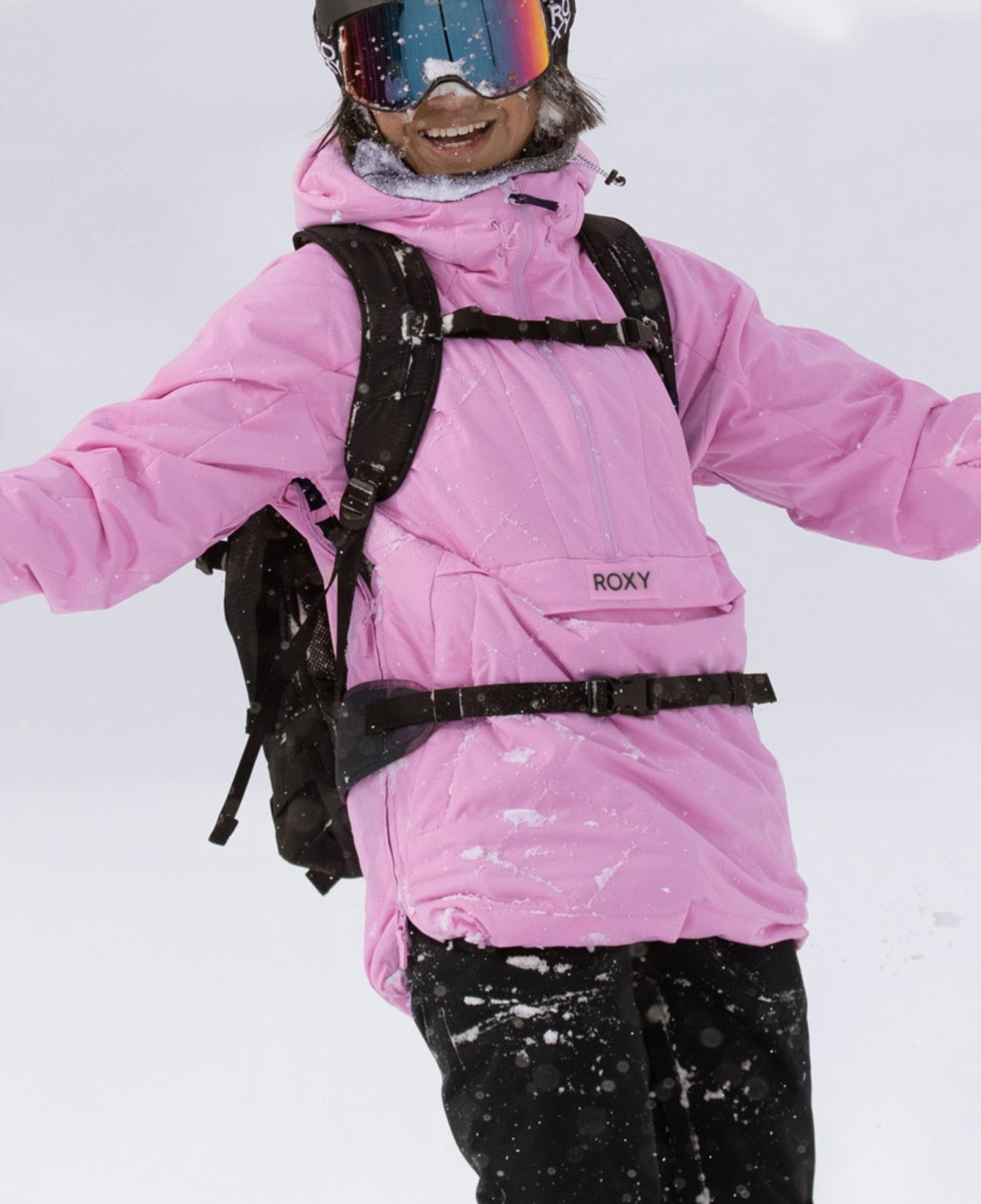 Roxy Radiant Lines Overhead Kadın Pembe Snowboard Ceketi