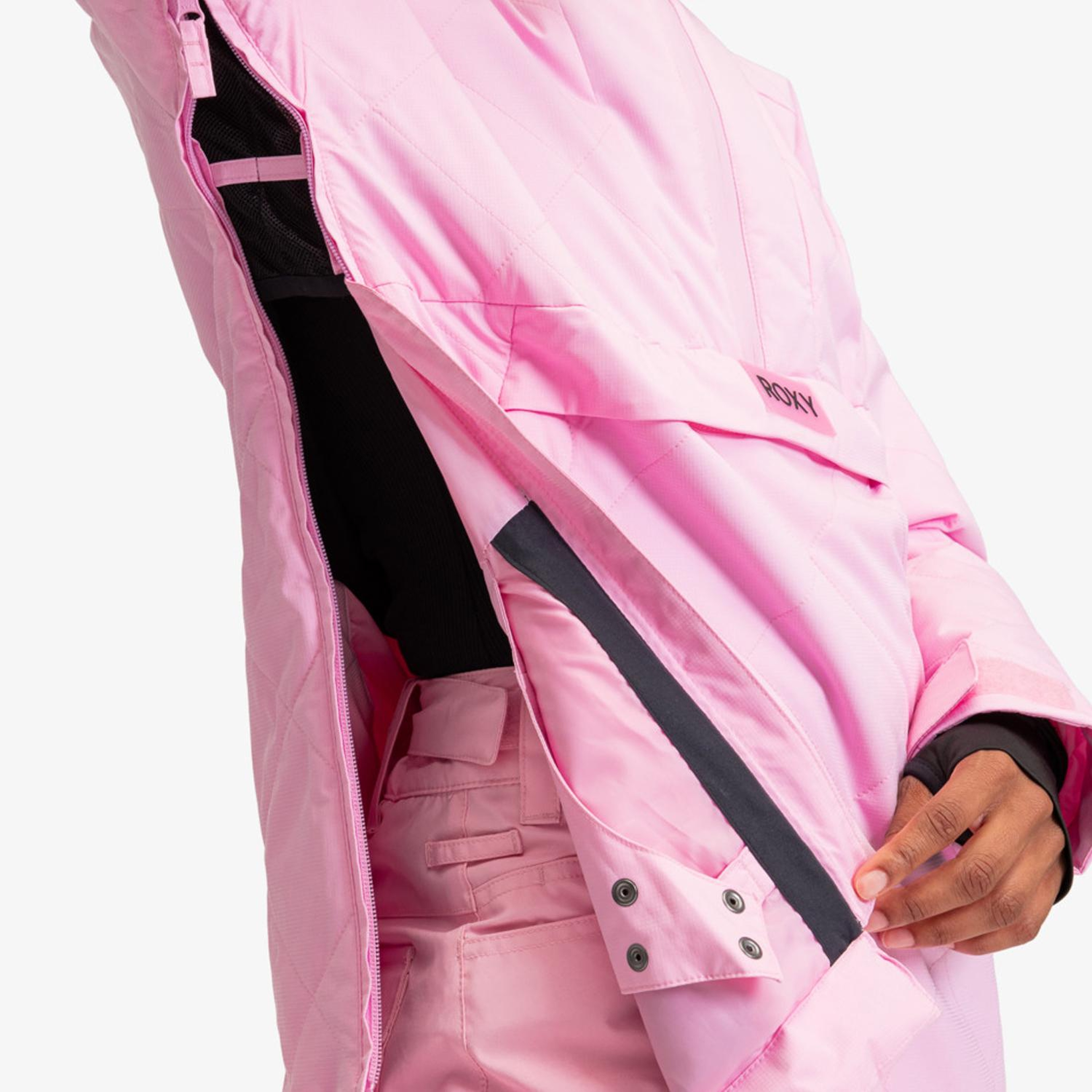 Roxy Radiant Lines Overhead Kadın Pembe Snowboard Ceketi