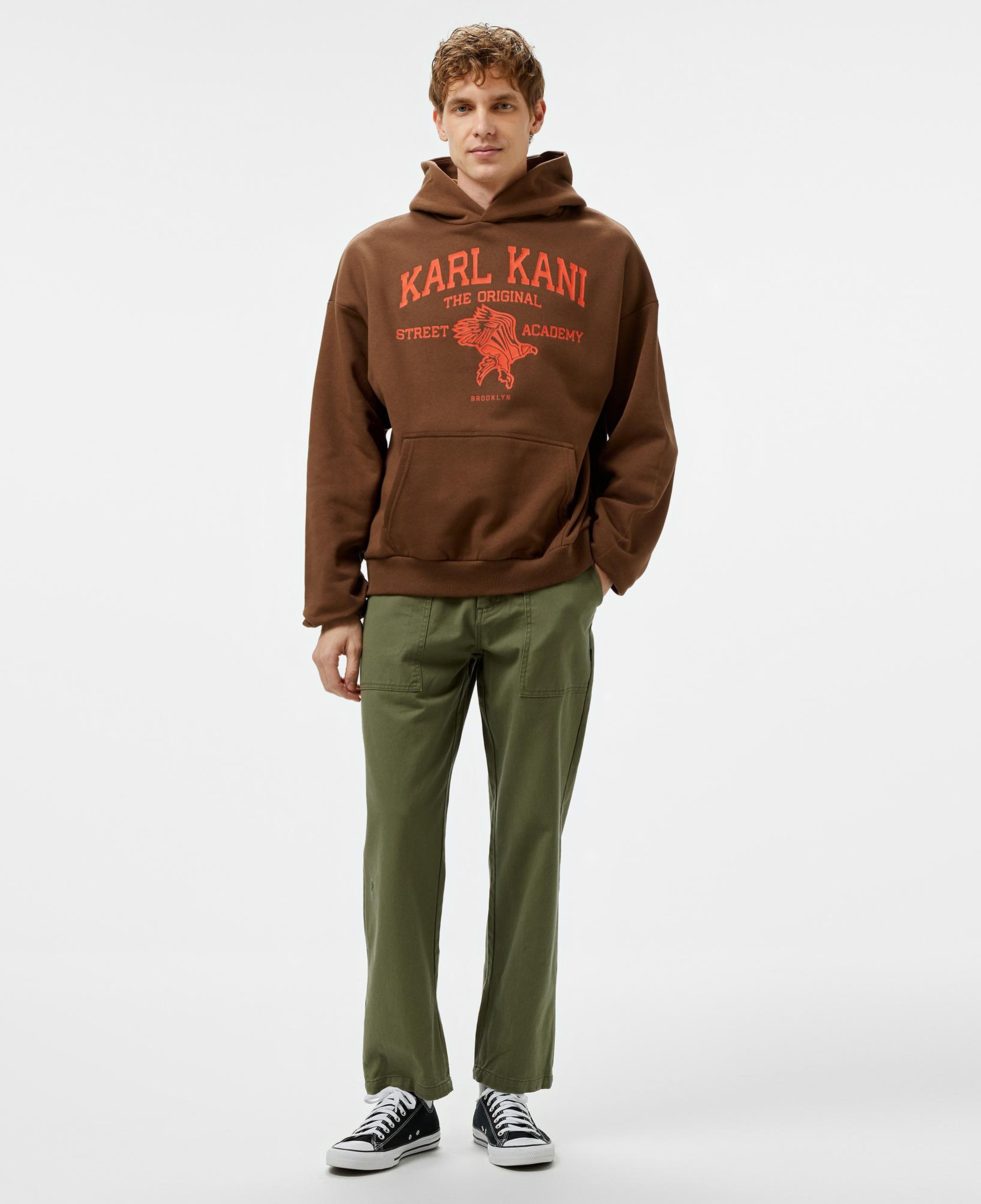 Karl Kani Kani Street Academy Os Erkek Kahverengi Hoodie