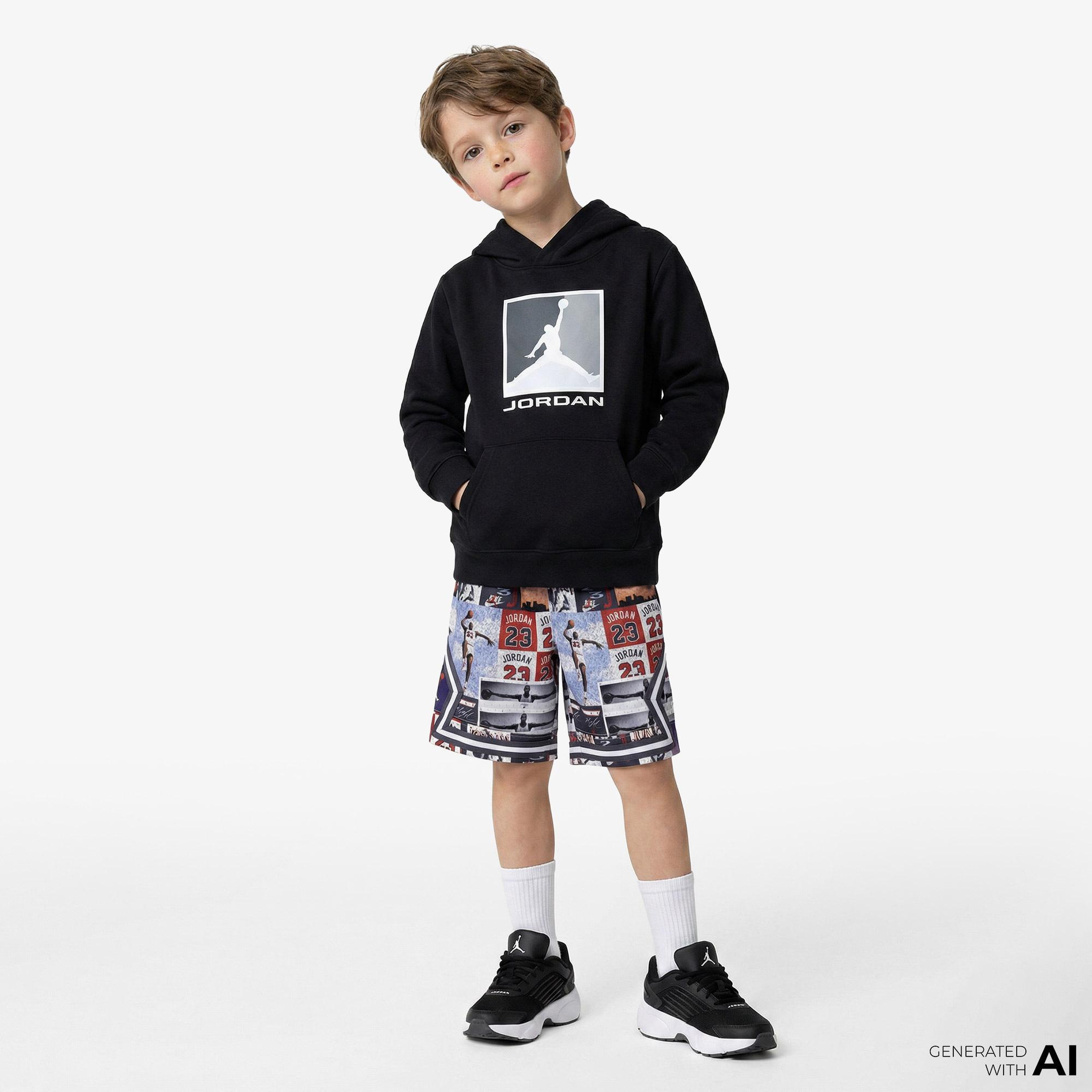 Jordan Baseline Çocuk Siyah Kapüşonlu Sweatshirt