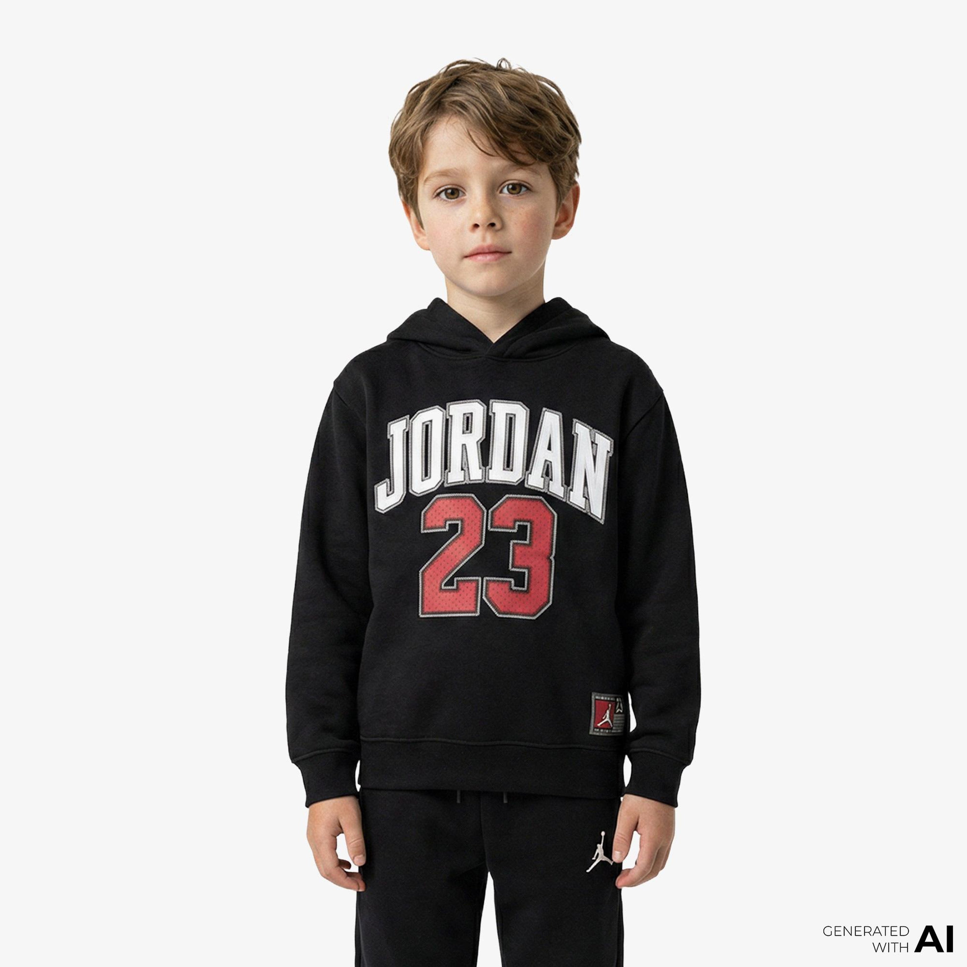 Jordan Fleece Pullover Çocuk Siyah Kapüşonlu Sweatshirt