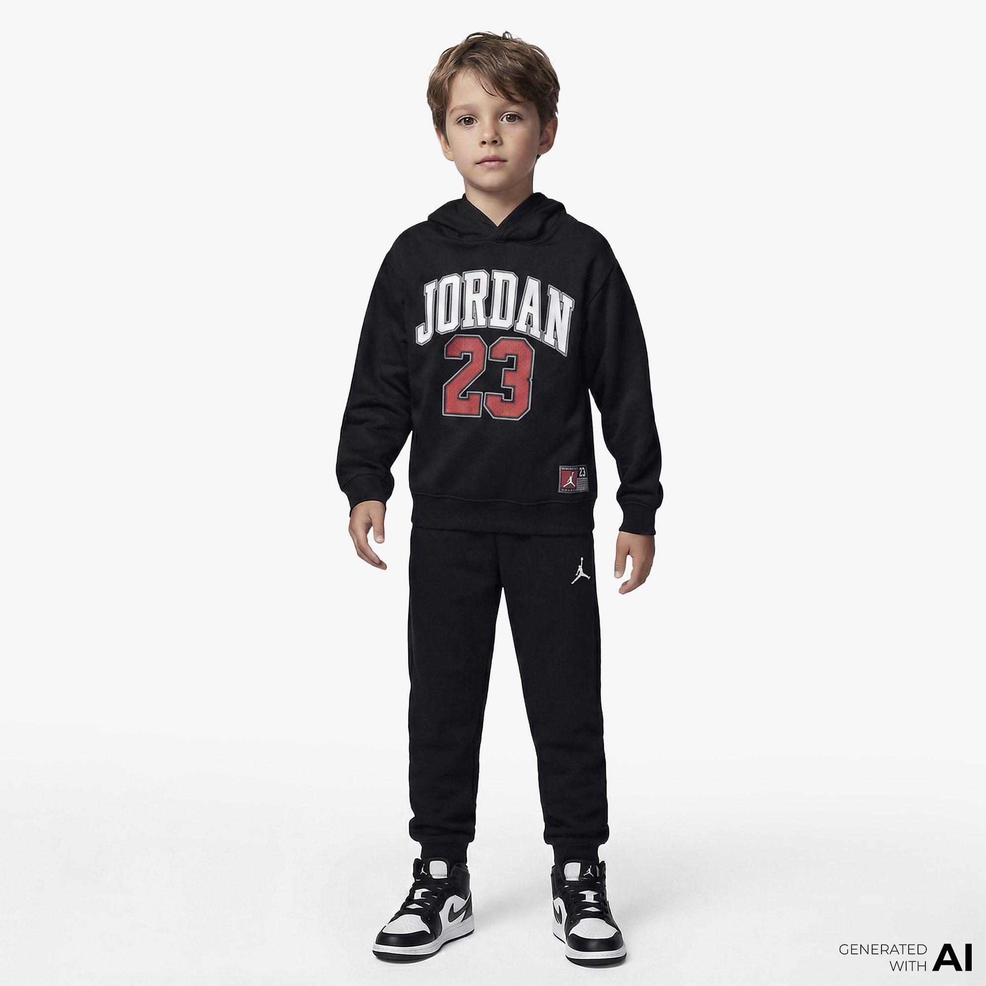Jordan Fleece Pullover Çocuk Siyah Kapüşonlu Sweatshirt