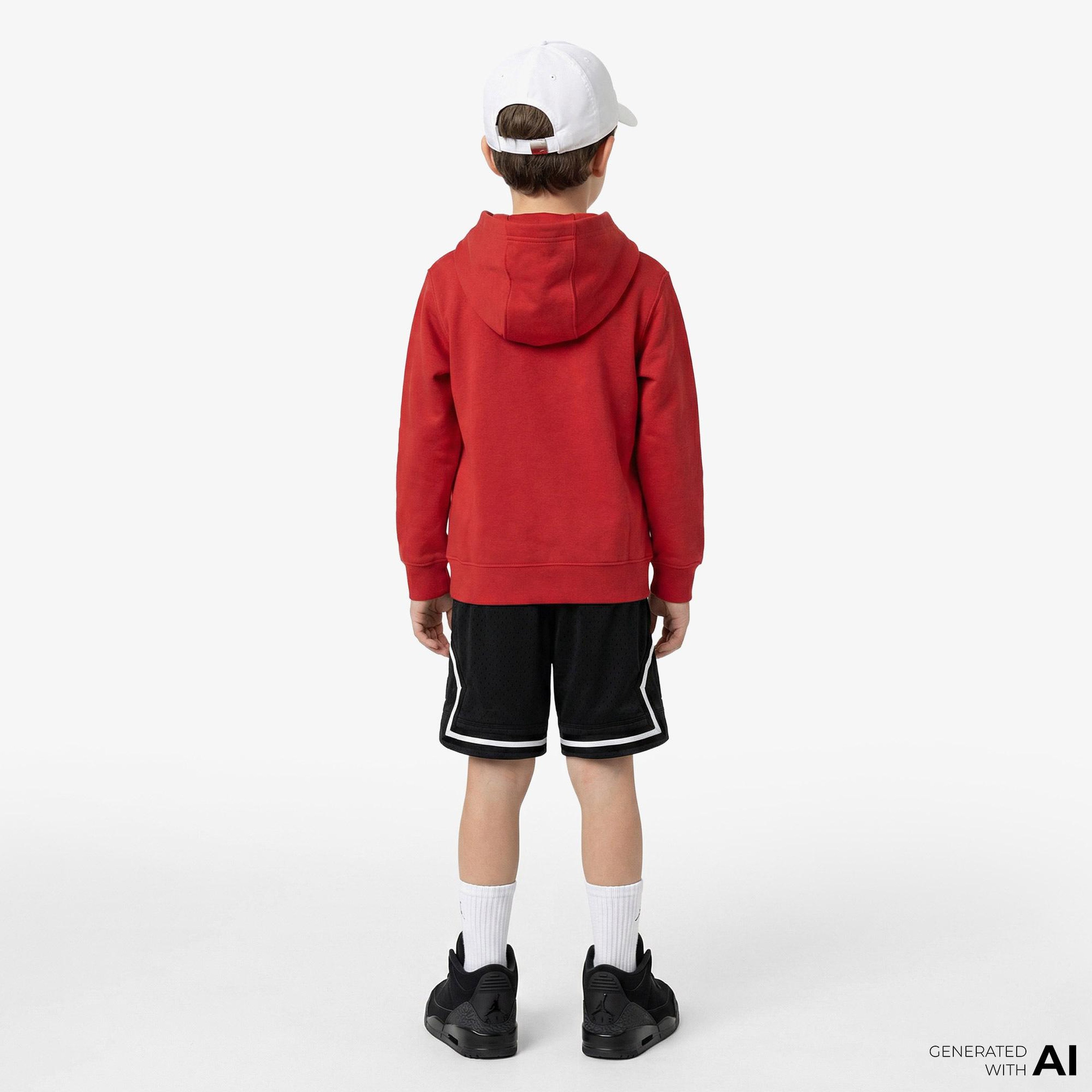 Jordan Baseline Çocuk Kırmızı Kapüşonlu Sweatshirt