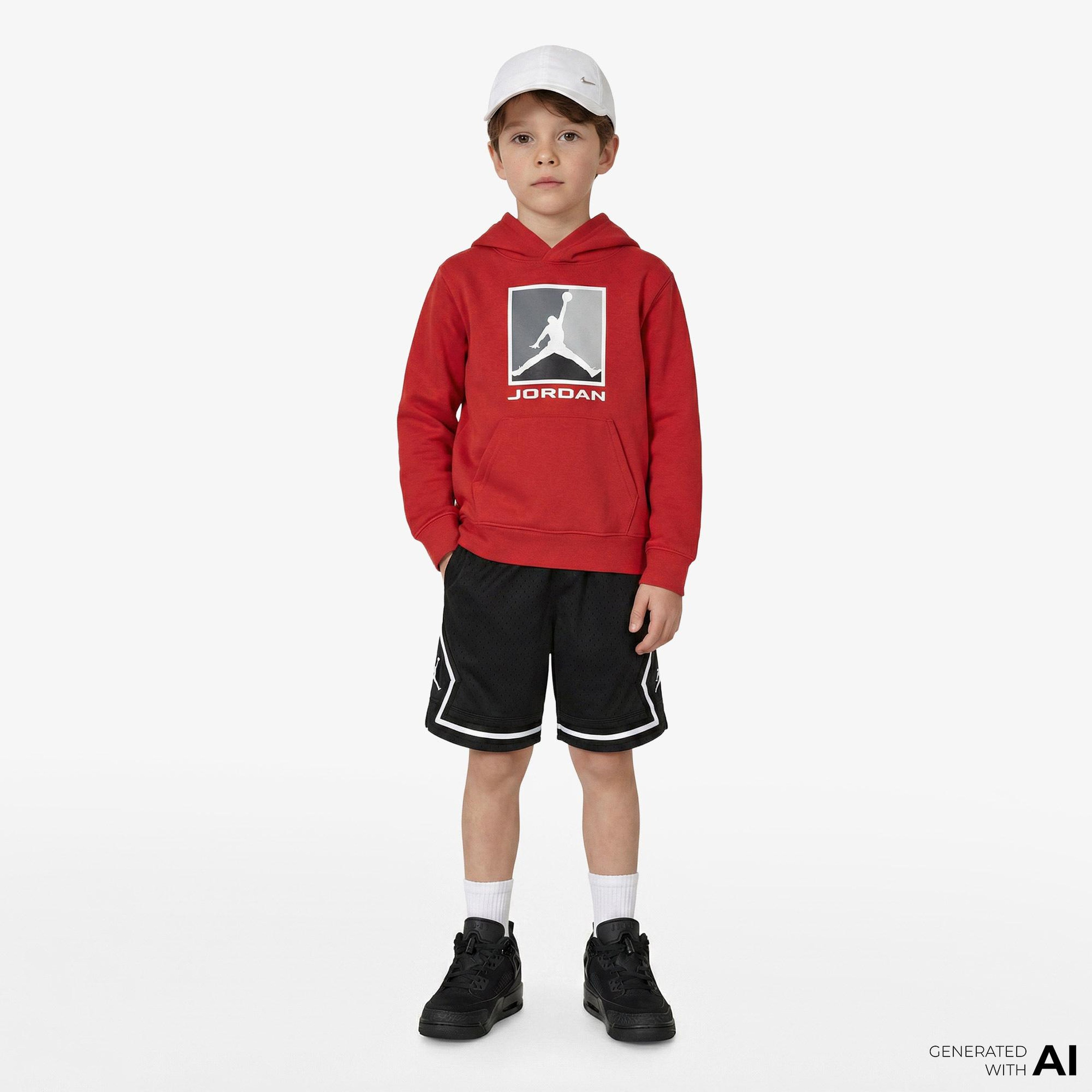 Jordan Baseline Çocuk Kırmızı Kapüşonlu Sweatshirt