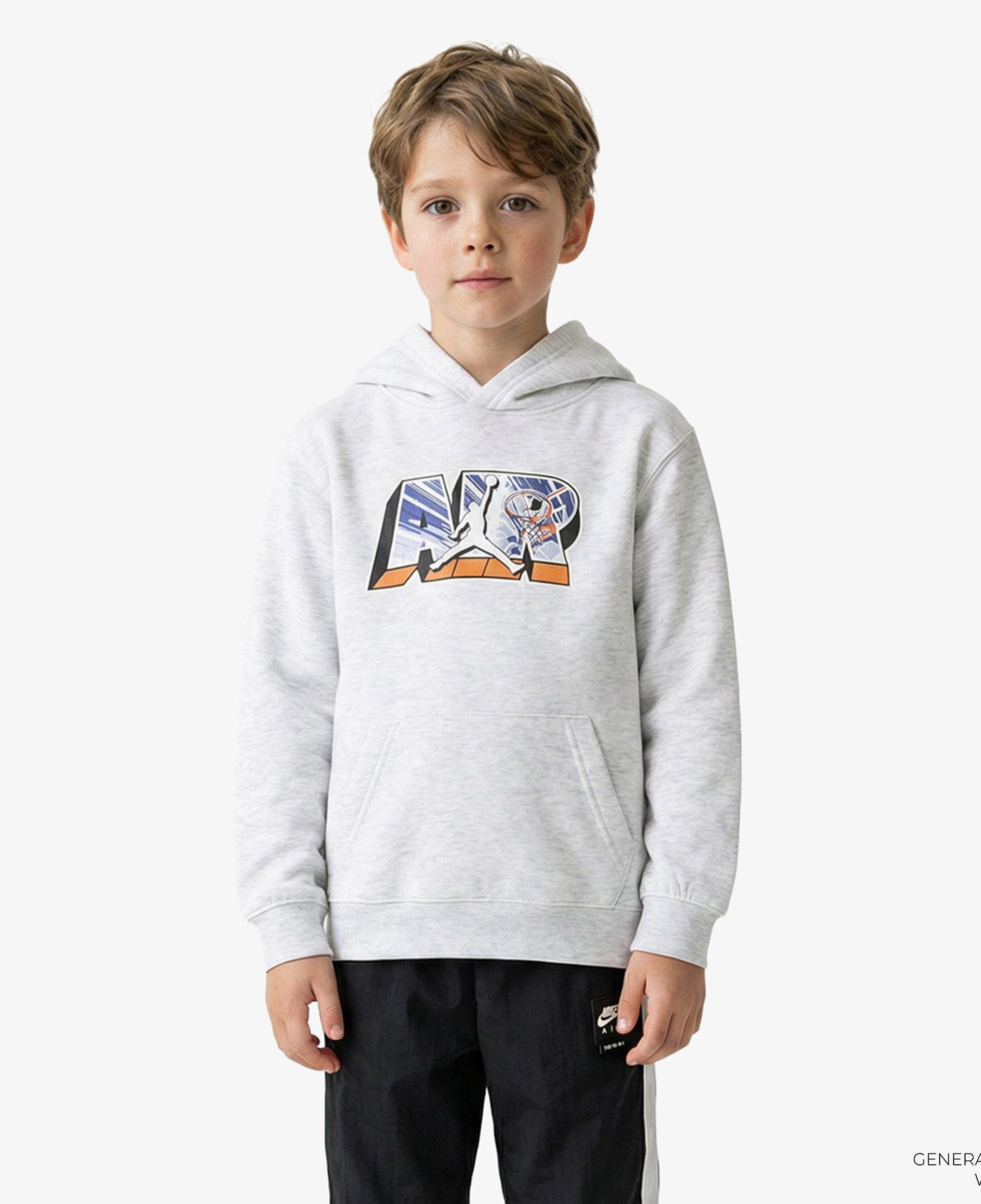 Jordan Air Postcard Pullover Çocuk Gri Sweatshirt