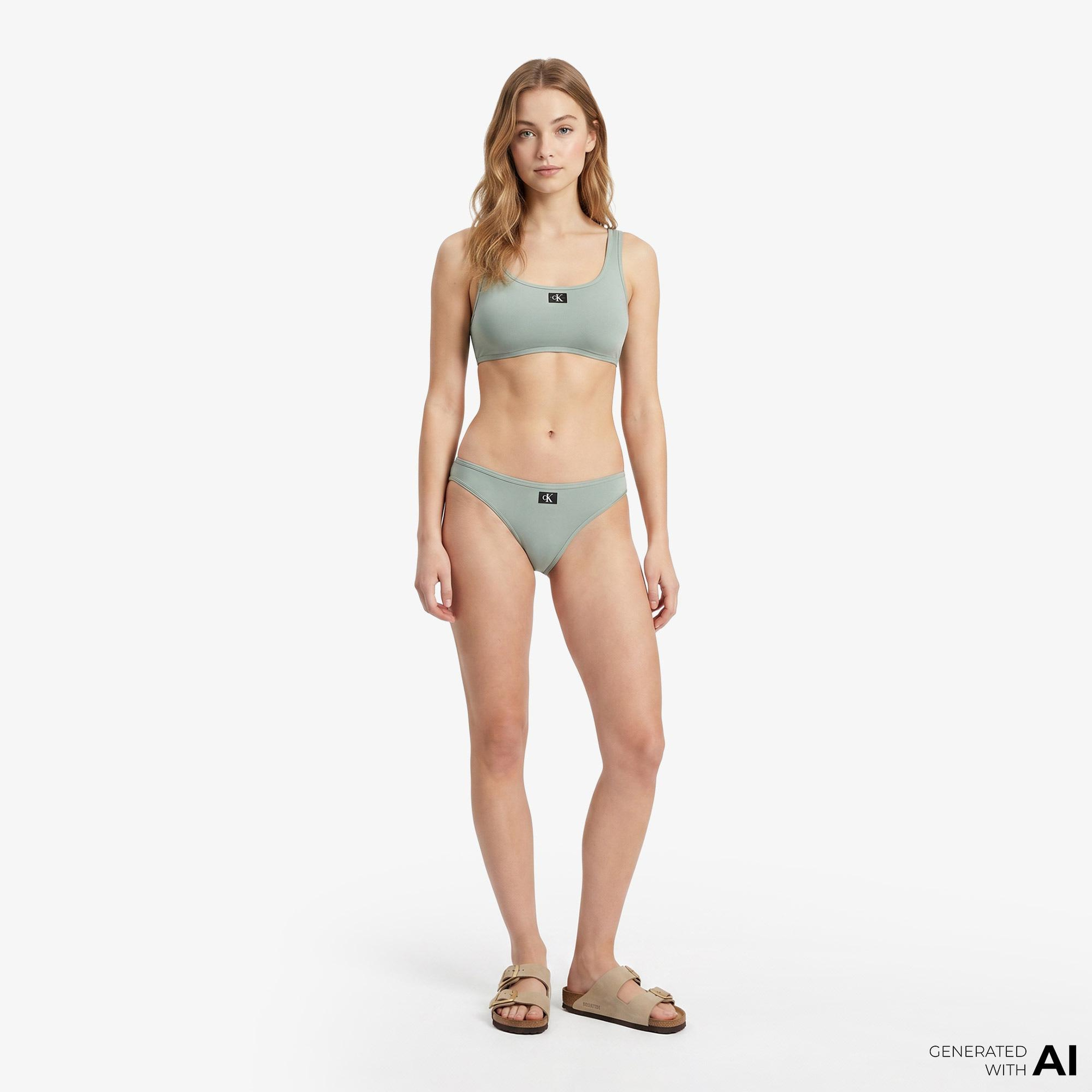 Calvin Klein Bralette Çocuk Yeşil Bikini Üstü