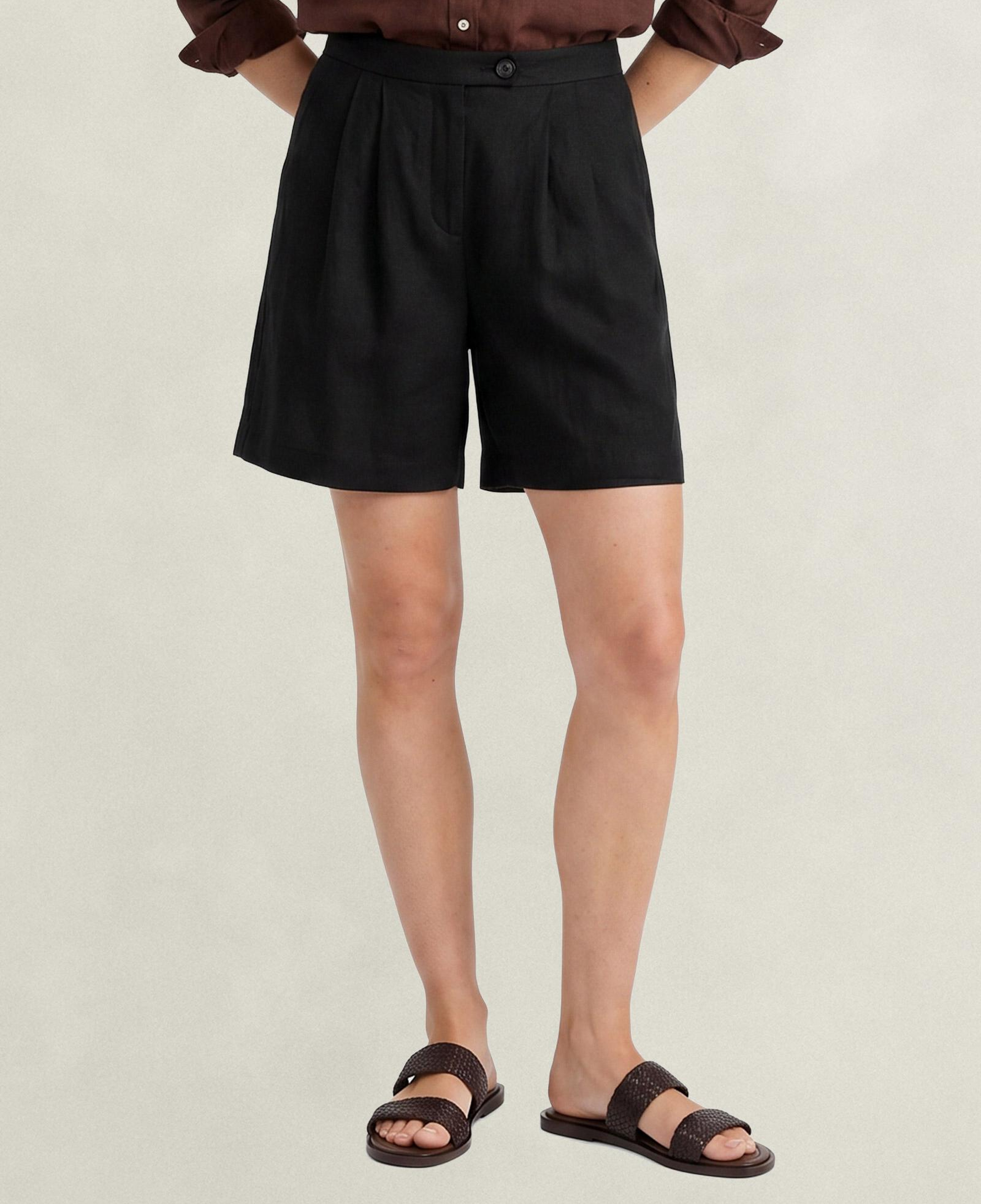 GANT Kadın Siyah Relaxed Fit Keten Şort
