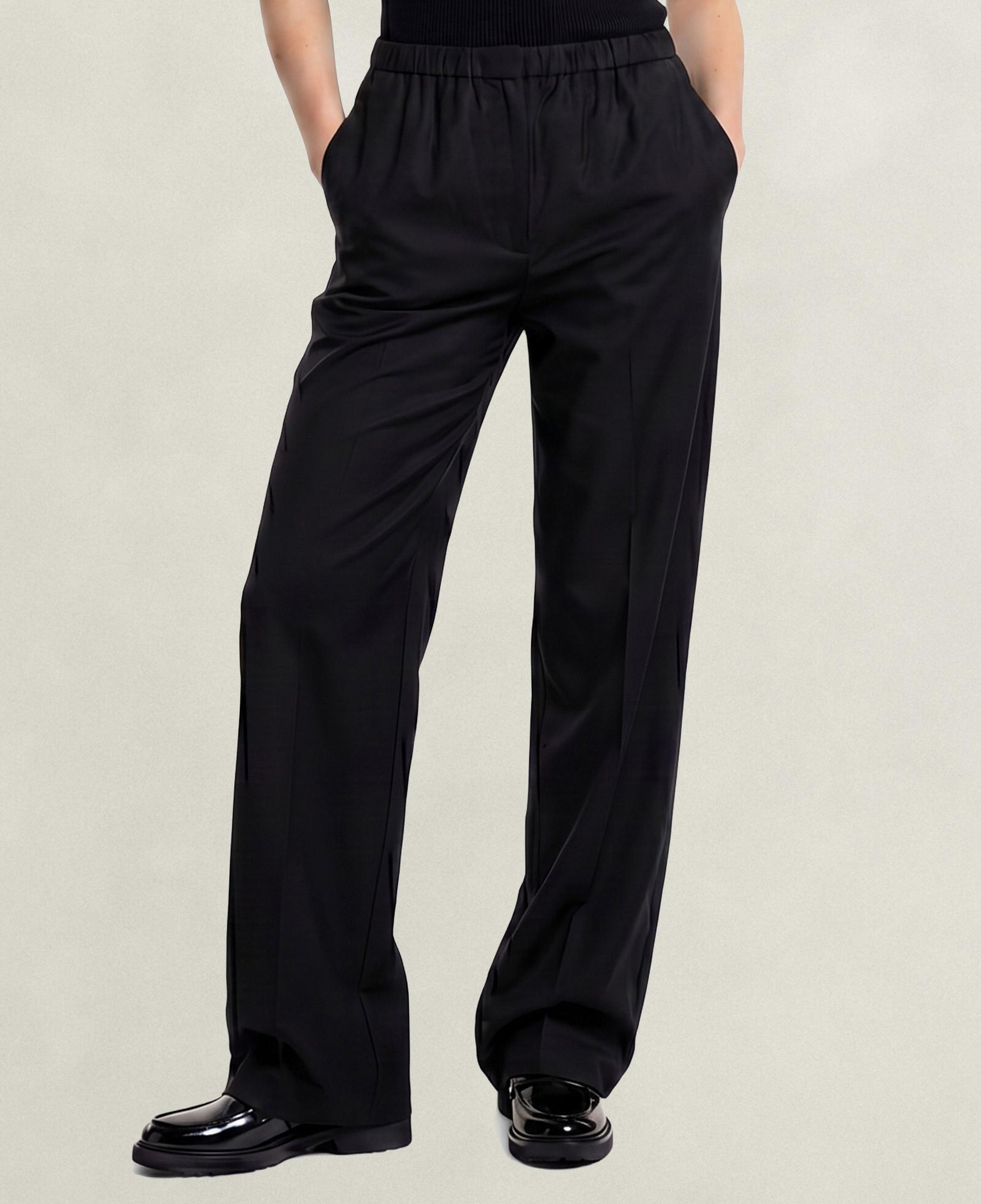 GANT Kadın Siyah Relaxed Fit Yün Pantolon