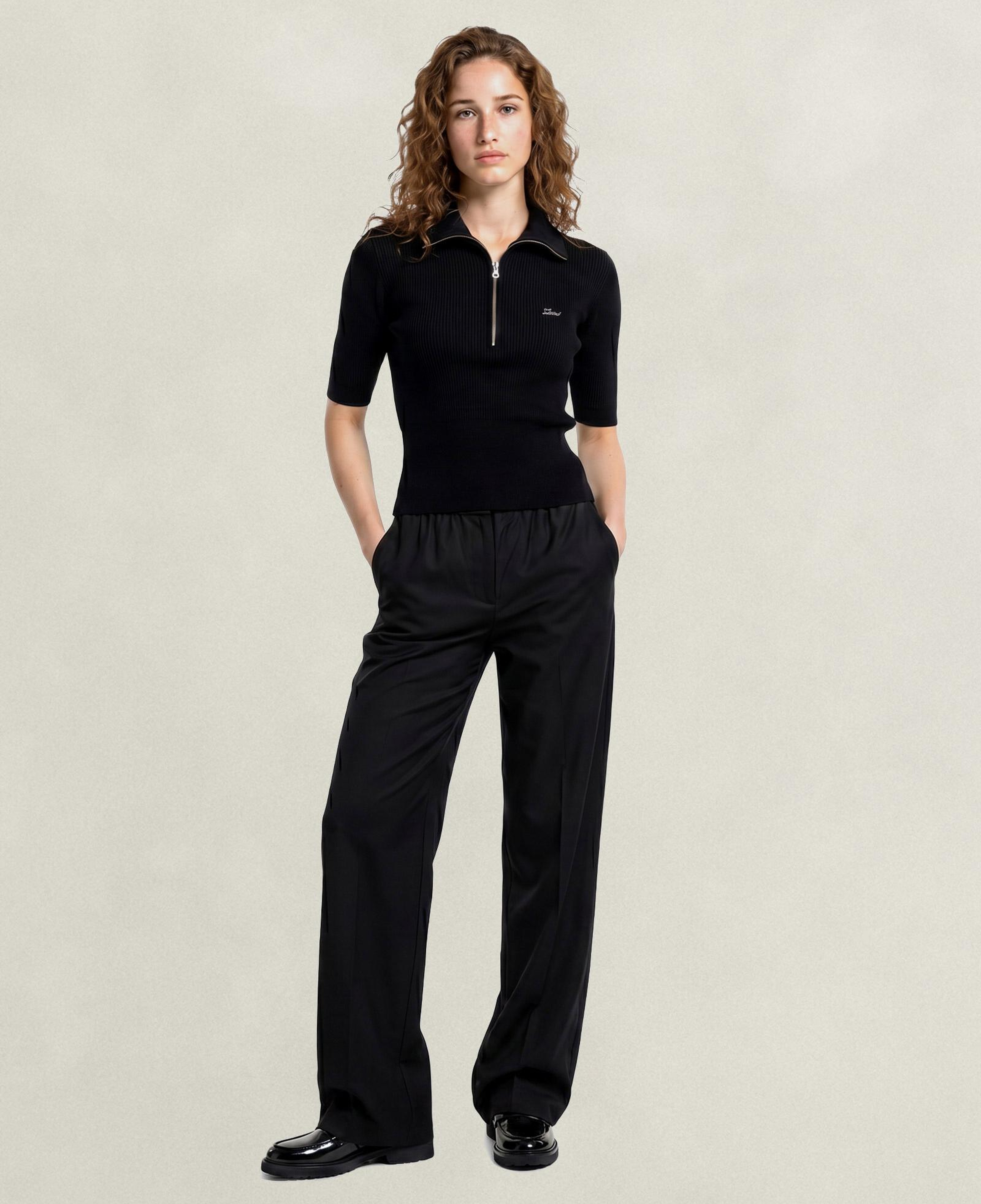 GANT Kadın Siyah Relaxed Fit Yün Pantolon