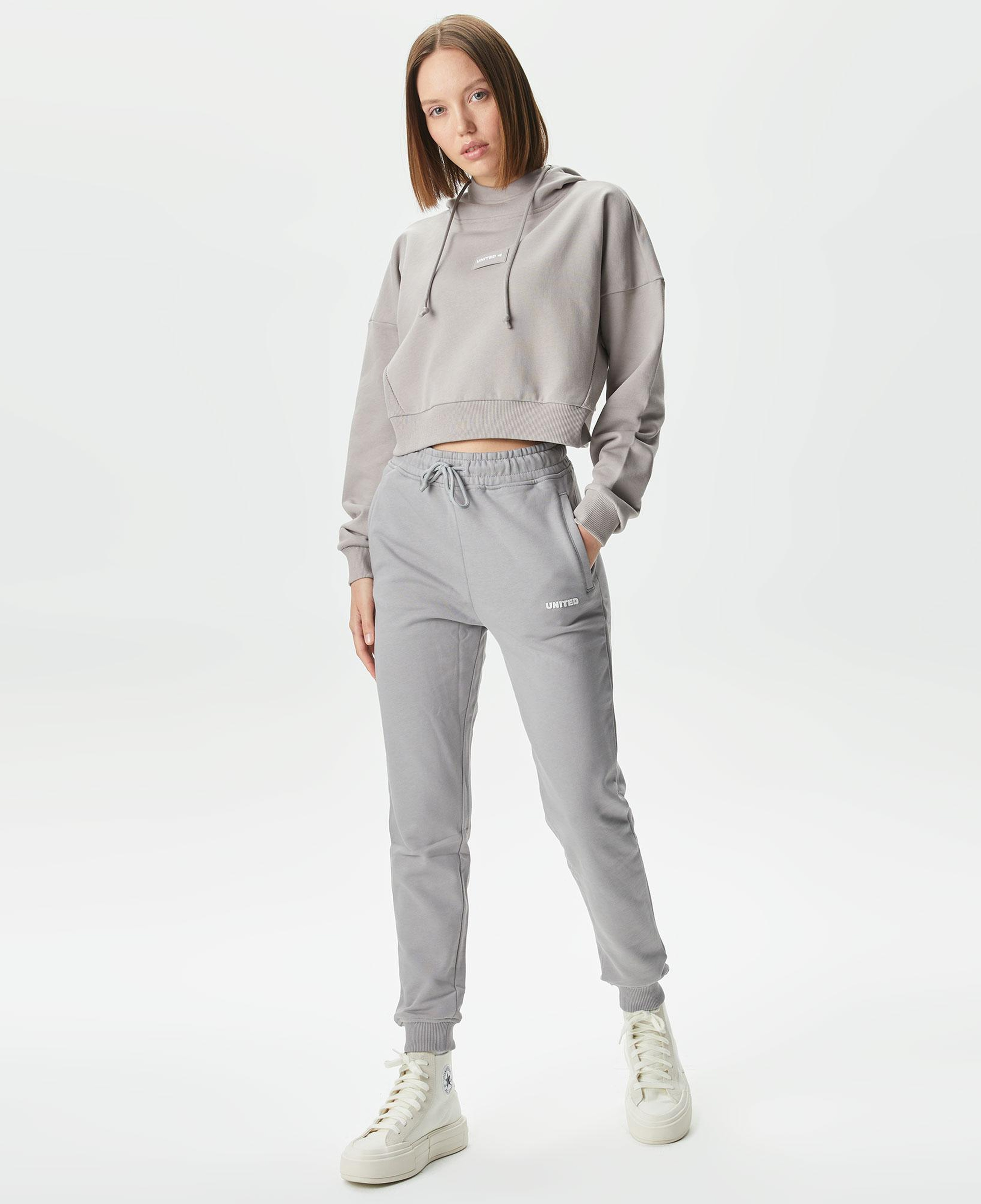UNITED4 Classic Kadın Gri Hoodie