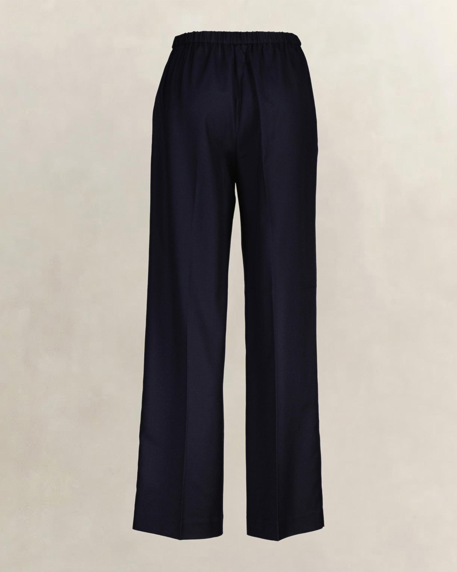 GANT Kadın Lacivert Relaxed Fit Yün Pantolon