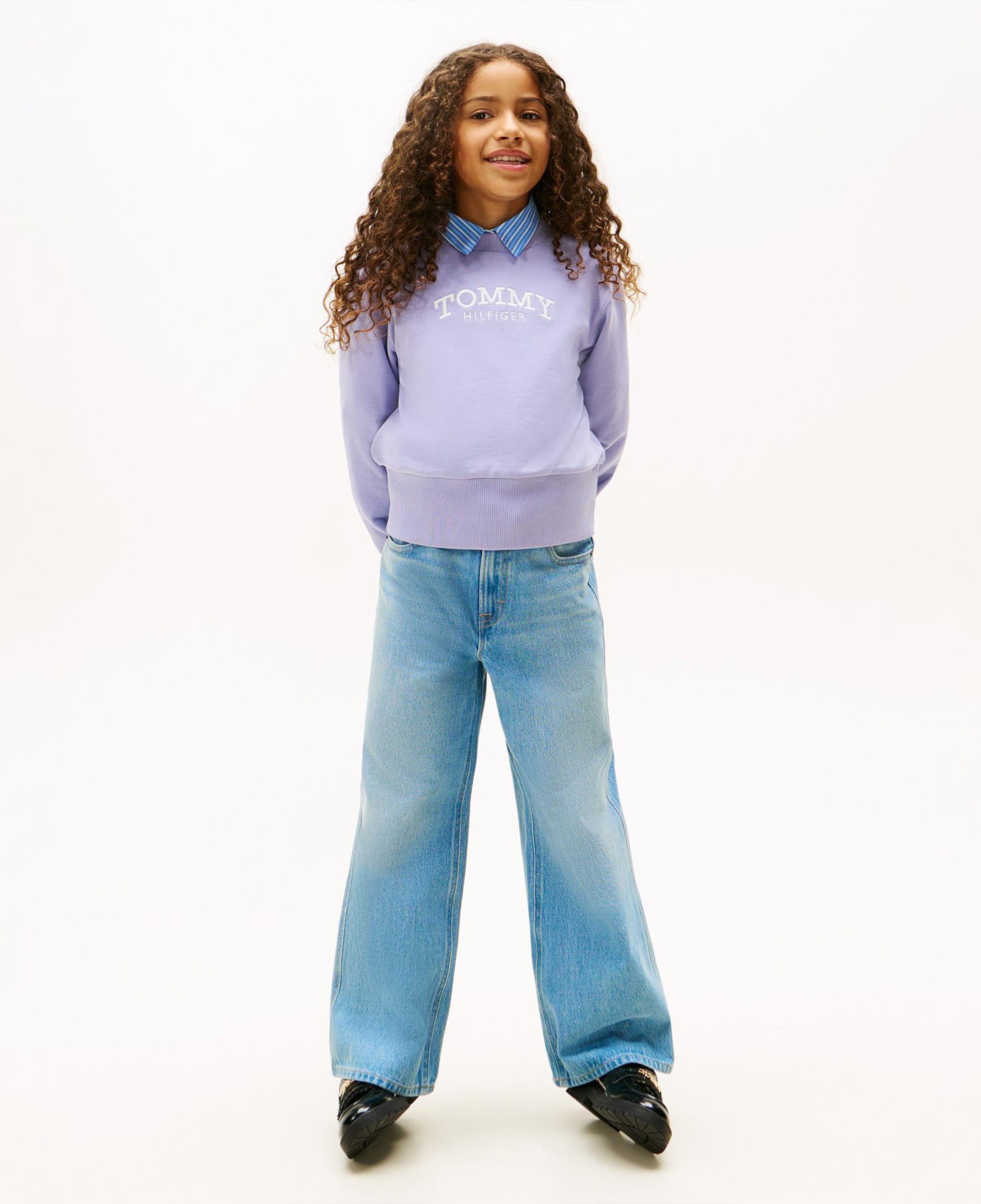 Tommy Hilfiger Crew Neck Çocuk Mavi Sweatshirt