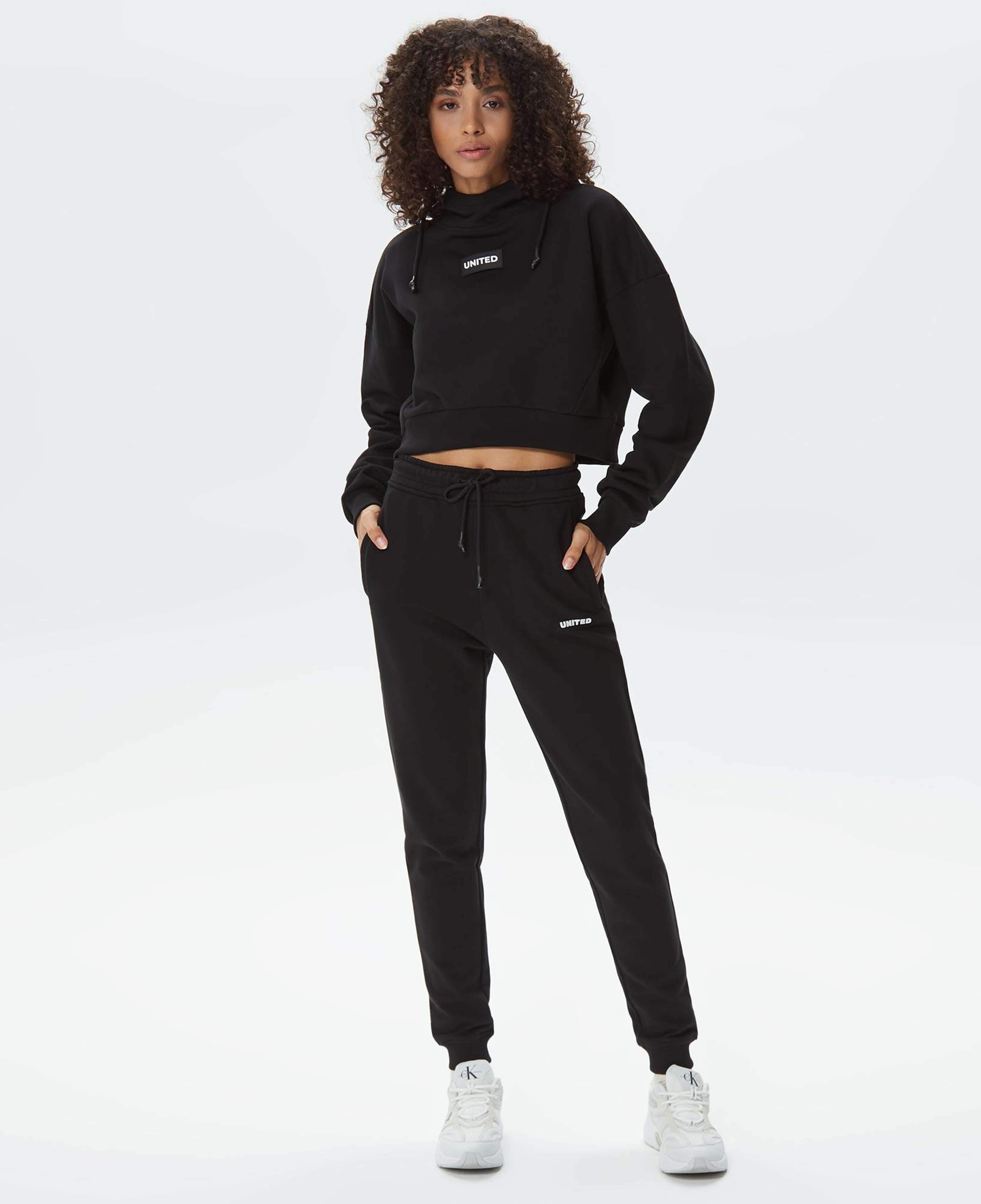 UNITED4 Classic Kadın Siyah Hoodie