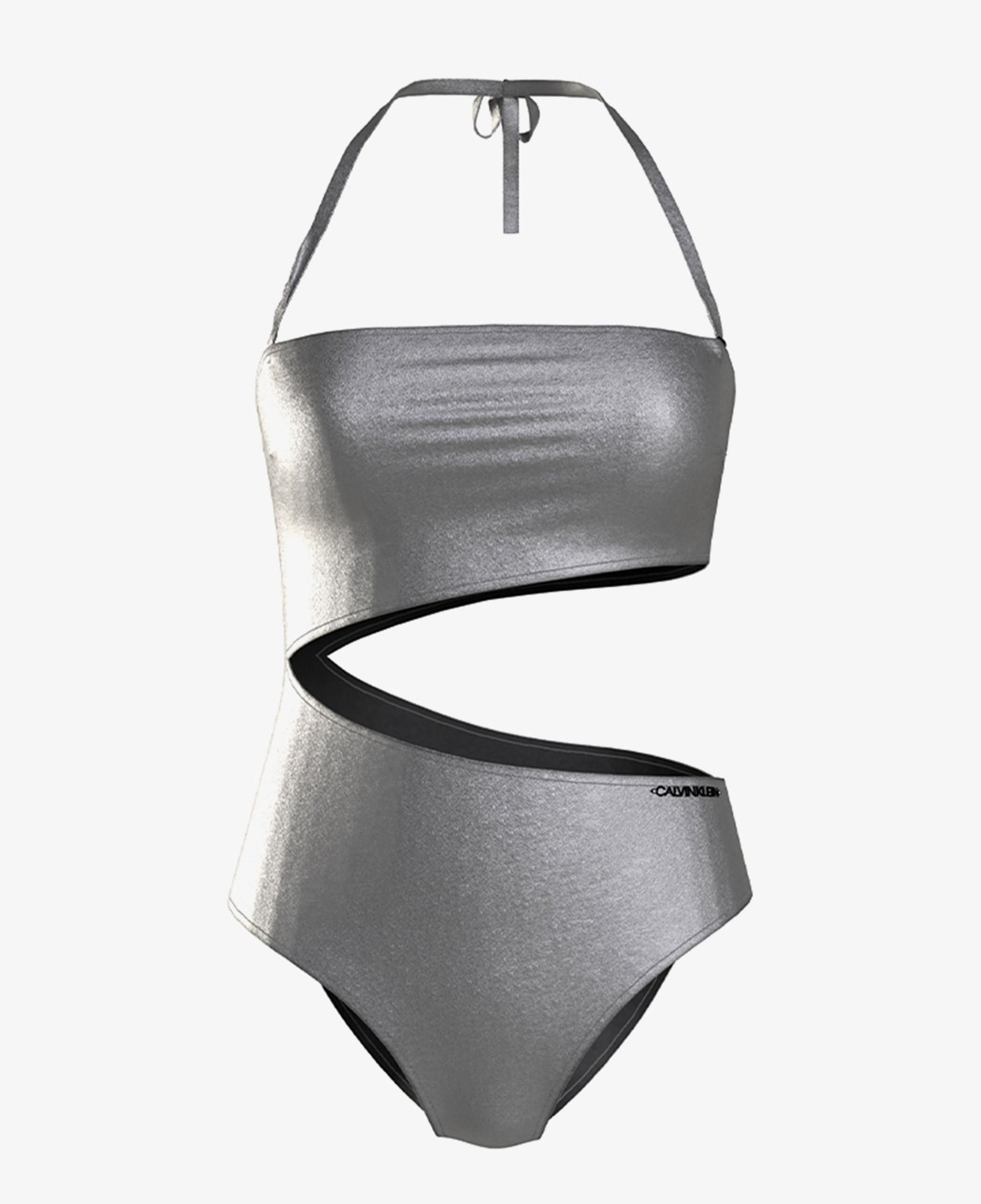 Calvin Klein Cut Out One Piece-Rp Kadın Gri Mayo