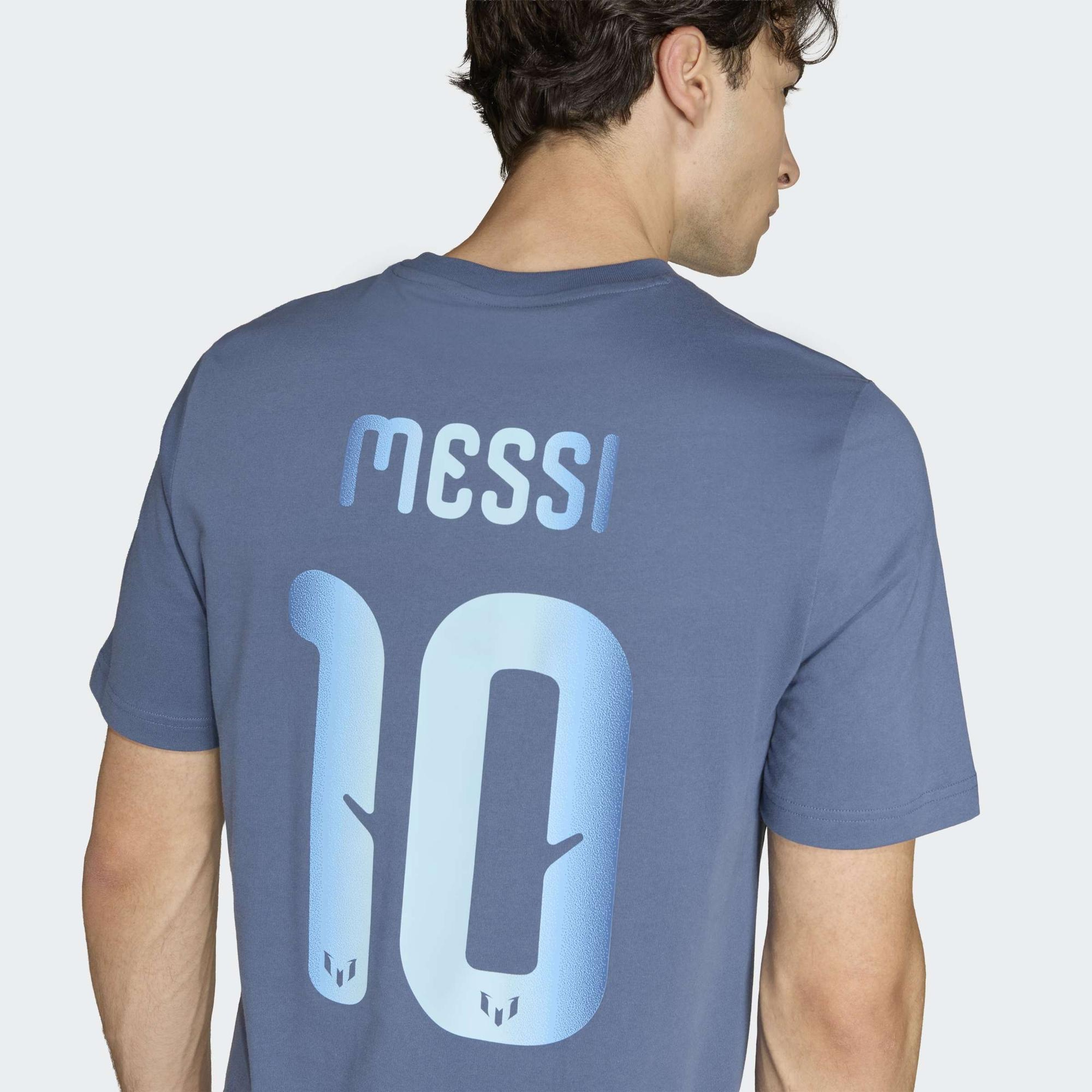 adidas Lionel Messi Erkek Mavi T-Shirt