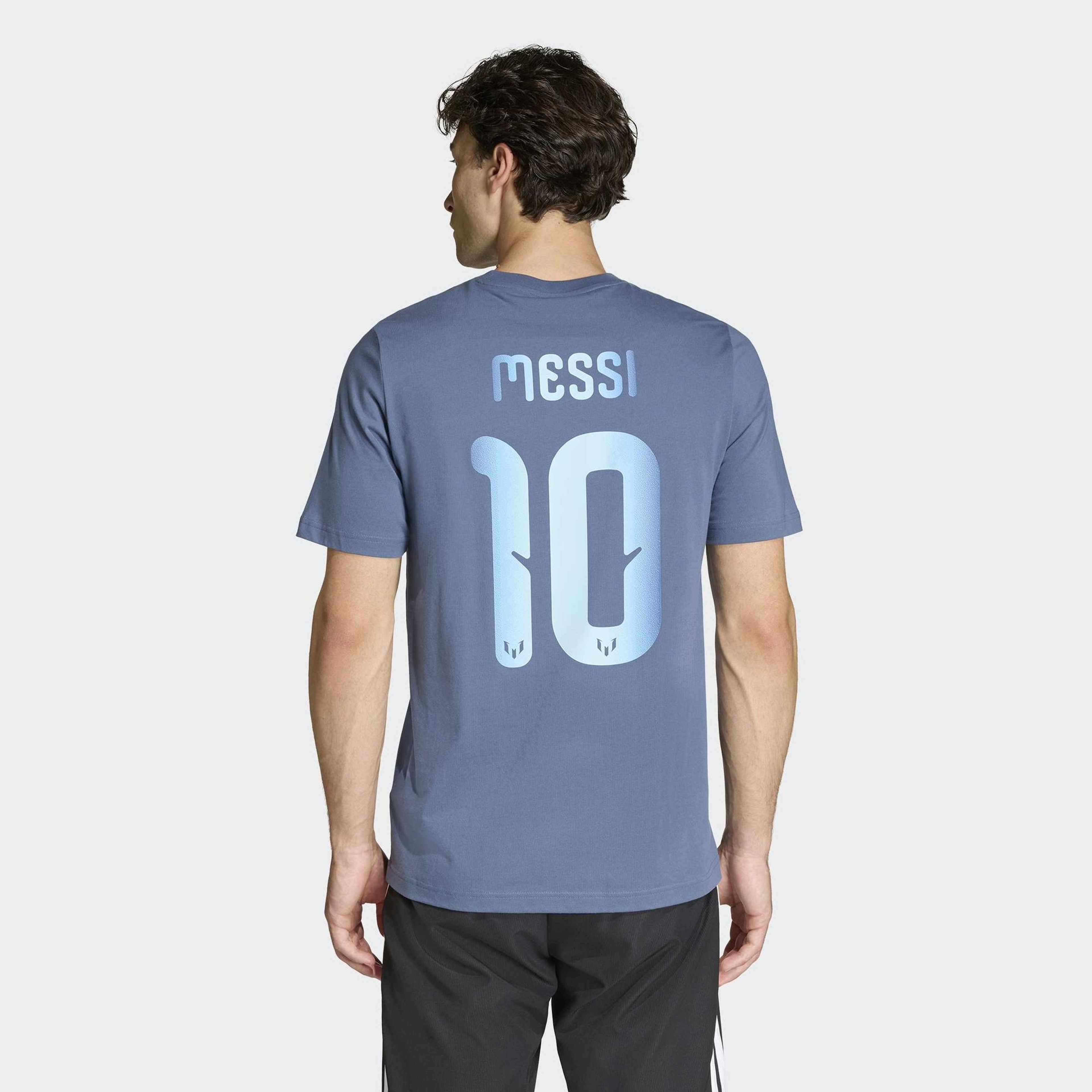 adidas Lionel Messi Erkek Mavi T-Shirt