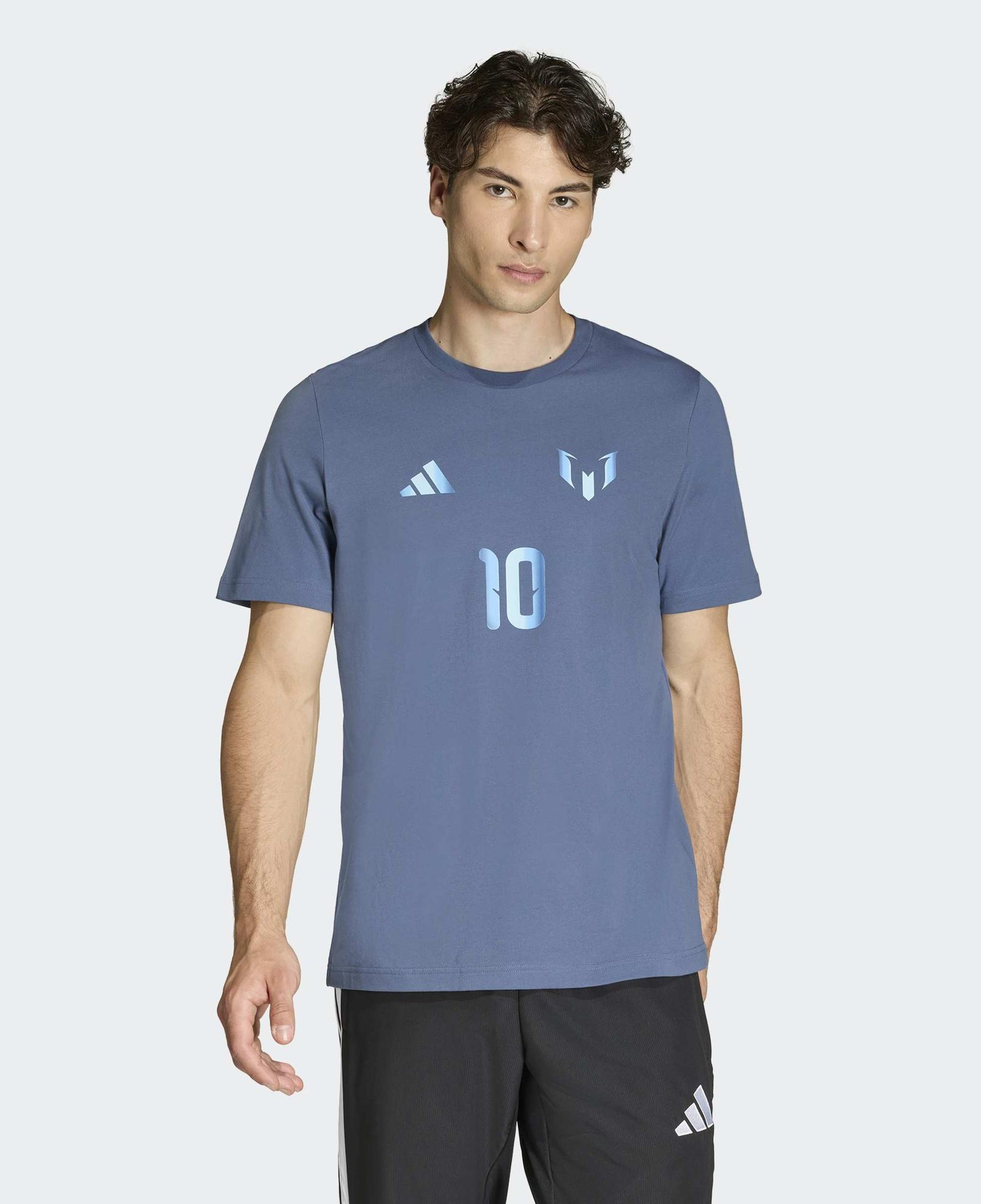 adidas Lionel Messi Erkek Mavi T-Shirt