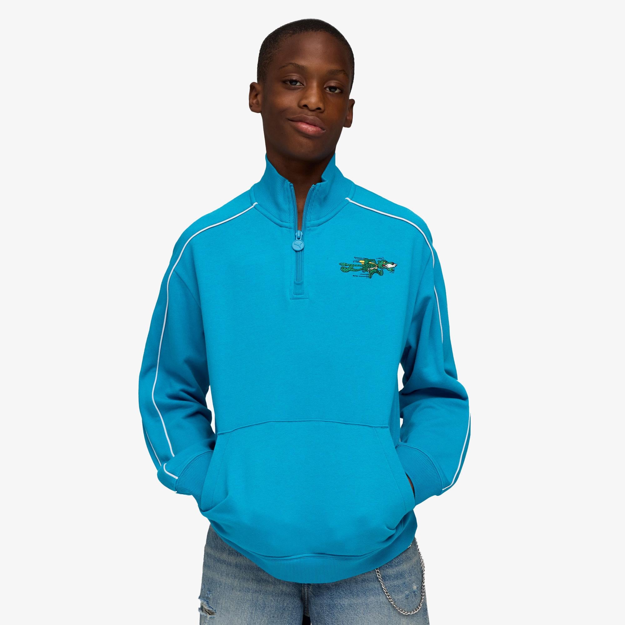 Puma T7 Super Çocuk Mavi Sweatshirt