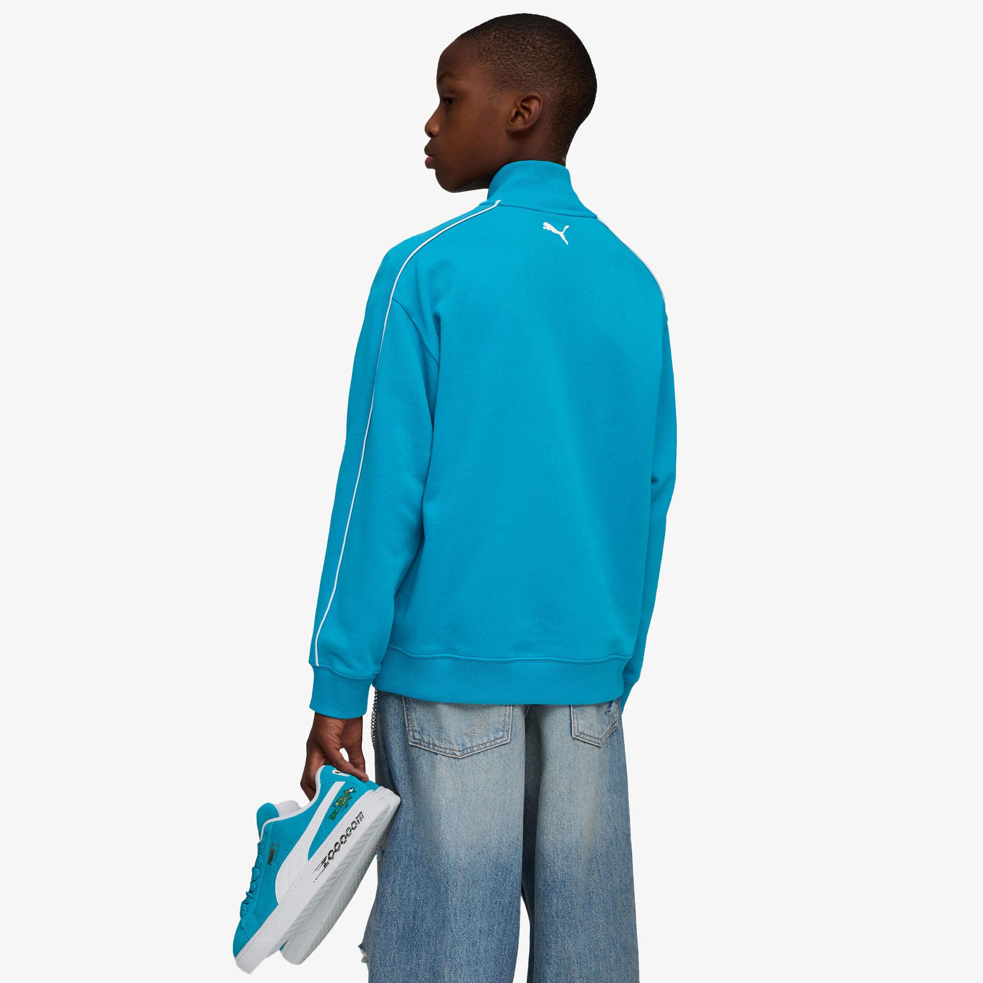 Puma T7 Super Çocuk Mavi Sweatshirt