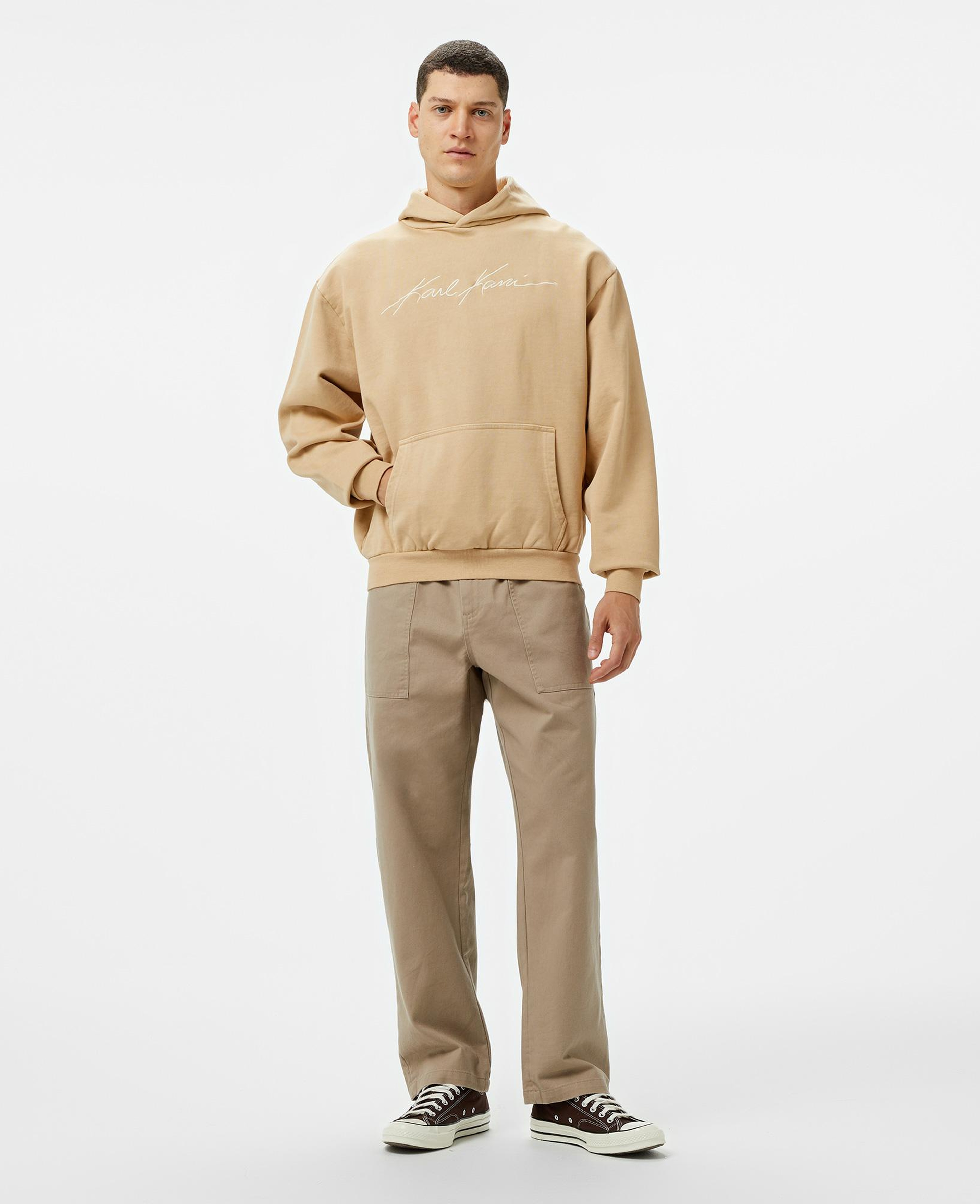 Karl Kani Og Eagle Print Os Erkek Gri Hoodie