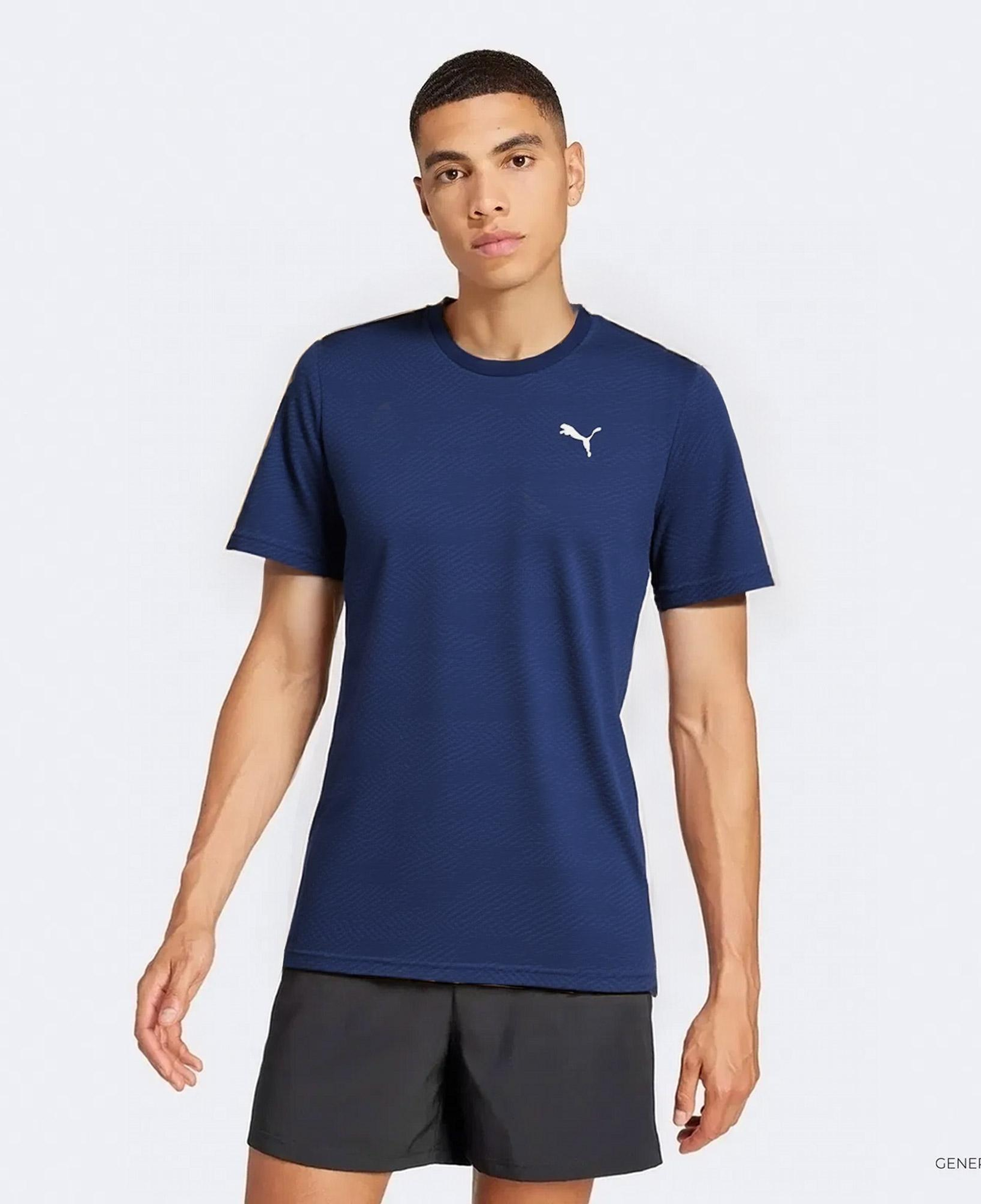 Puma Flex Jacquard Erkek Lacivert Antrenman T-Shirt