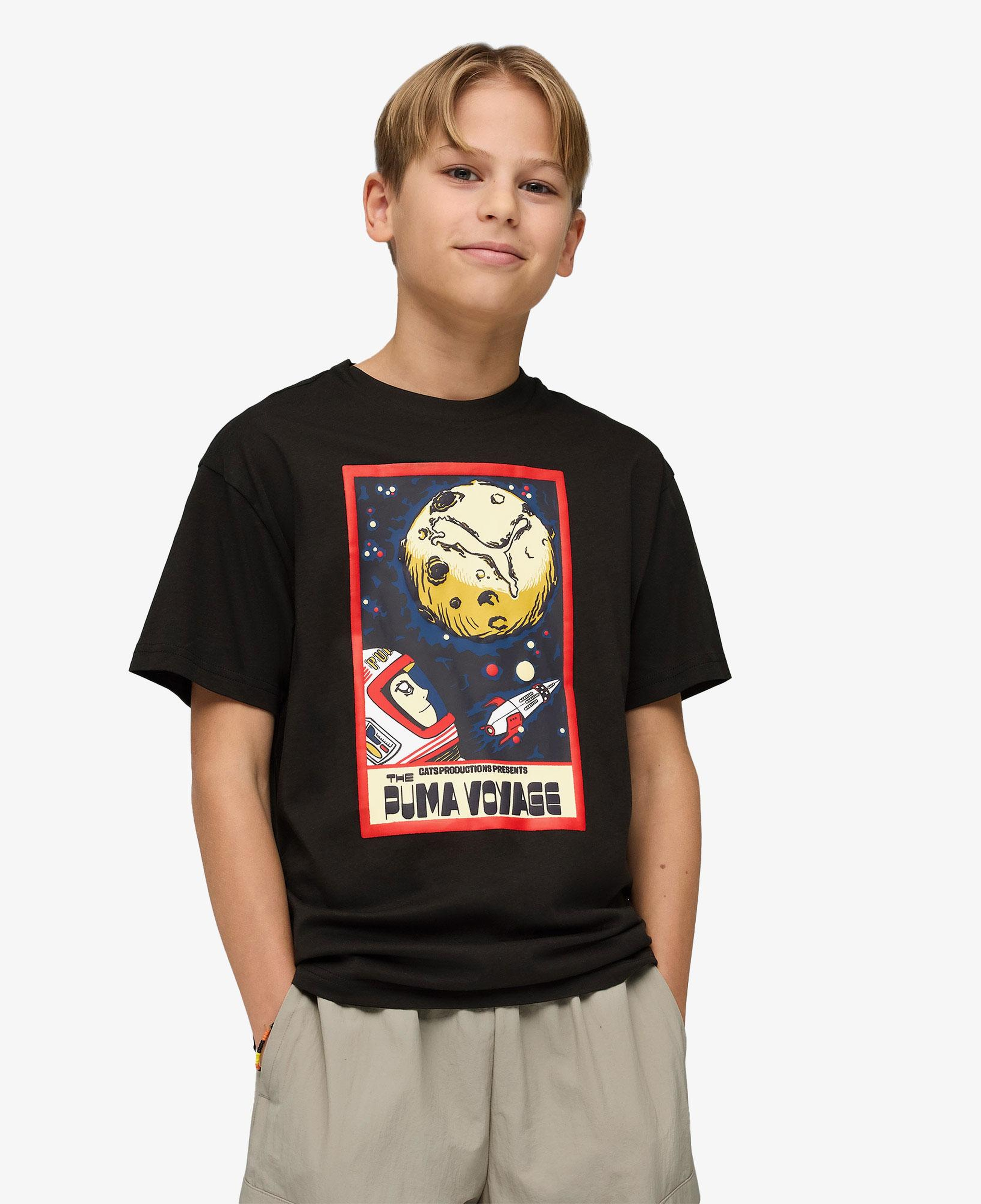 Puma Graphic Çocuk Siyah T-Shirt
