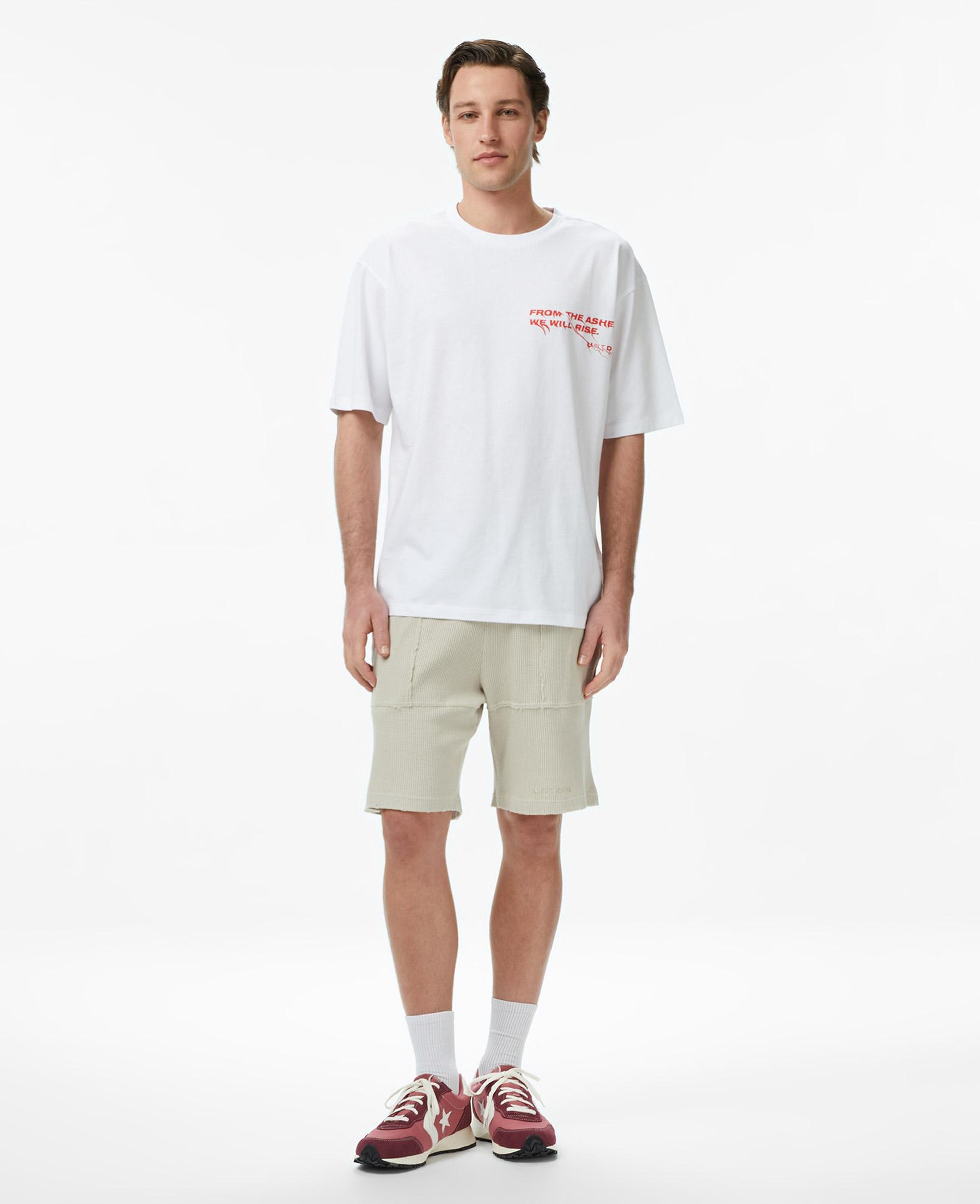 UNITED4 Regular Fit Erkek Beyaz T-Shirt