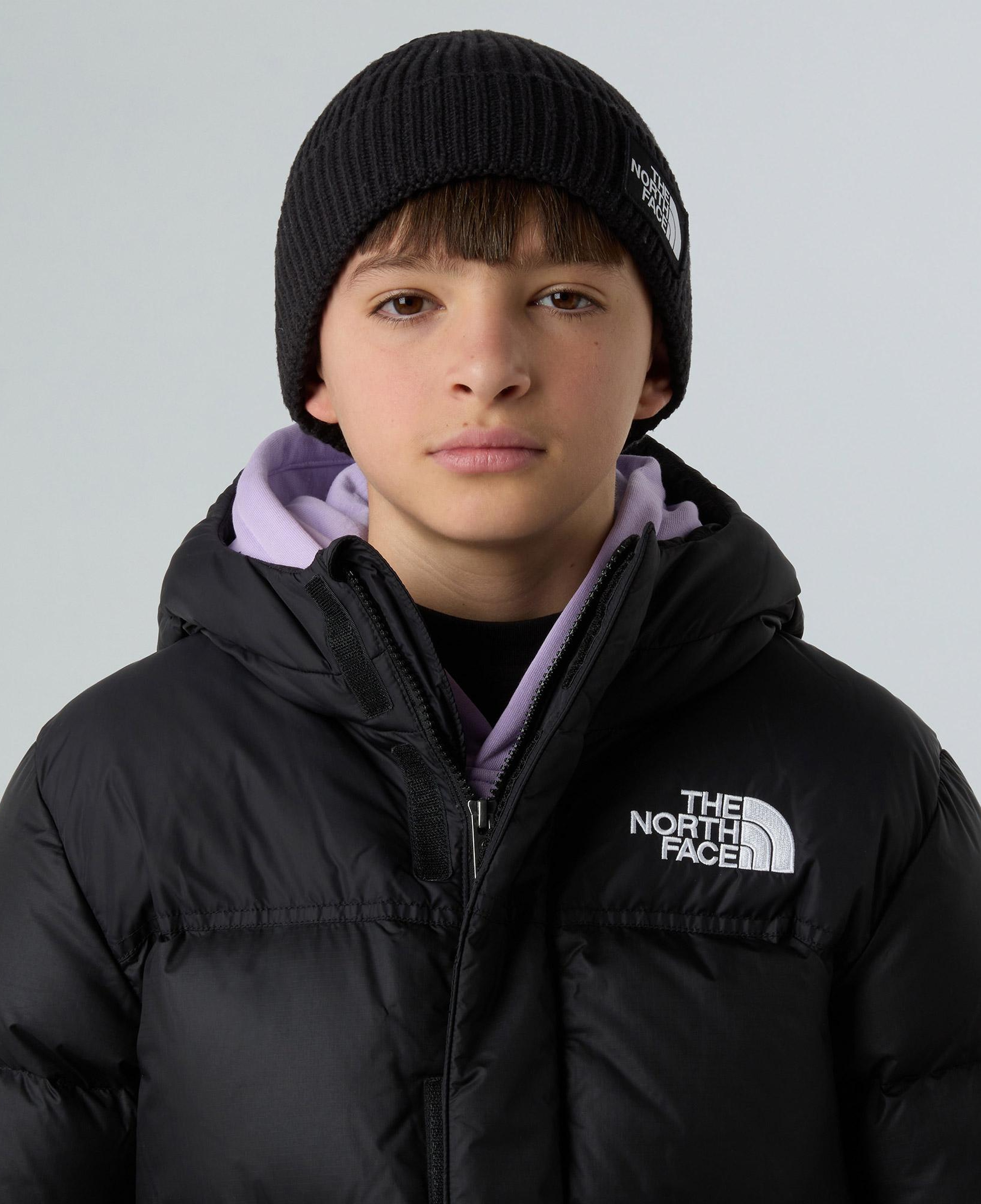 The North Face Logo Box Cuffed Çocuk Siyah Bere