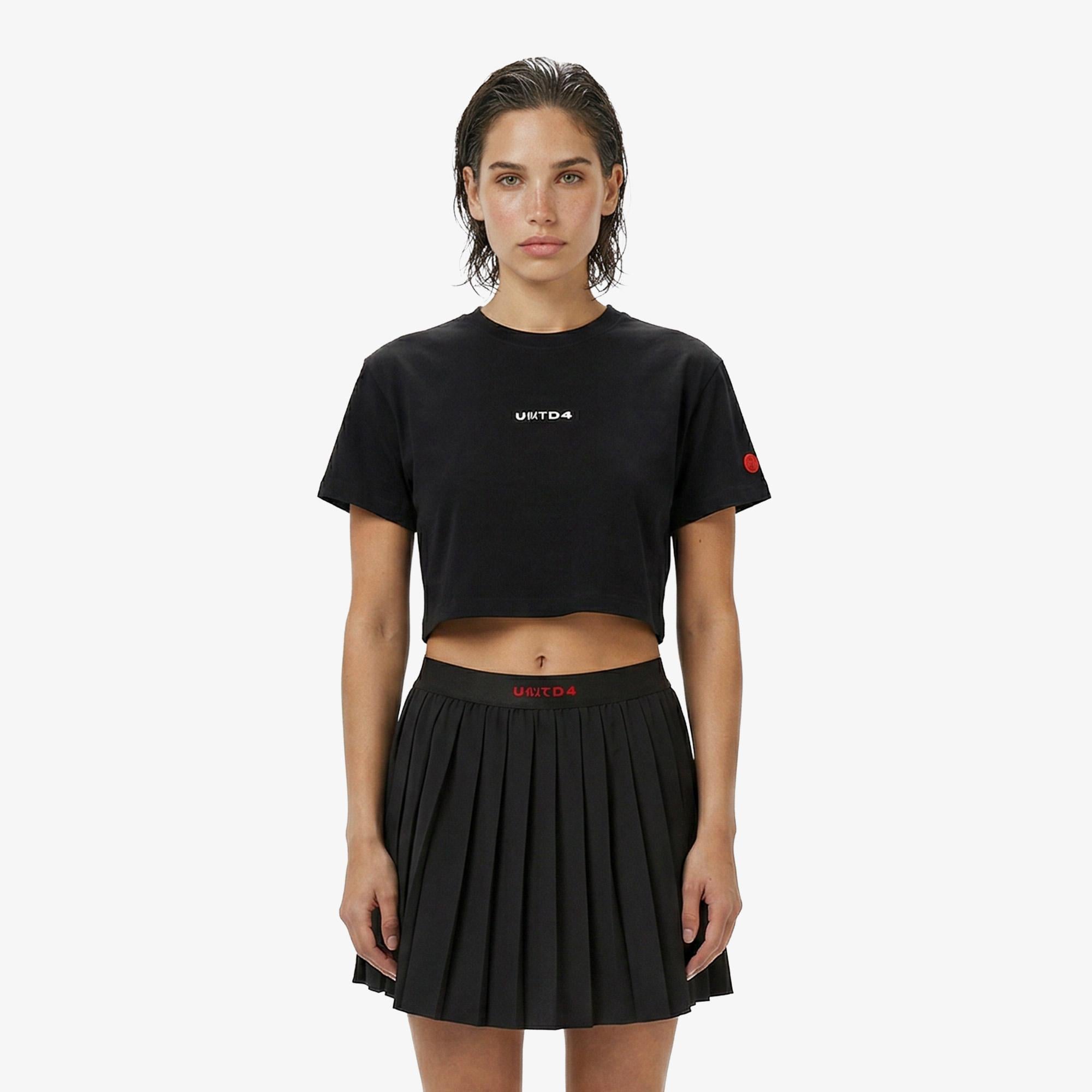UNITED4 Regular Fit Kadın Siyah T-Shirt