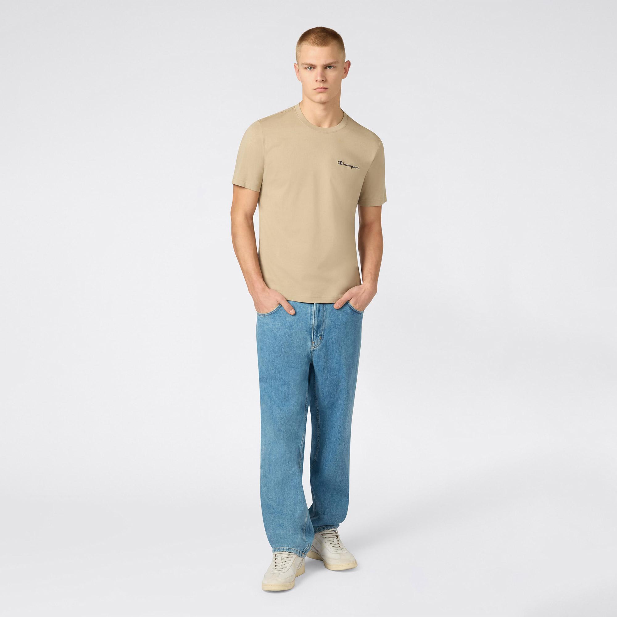 Champion SS Regular Fit Erkek Bej T-Shirt