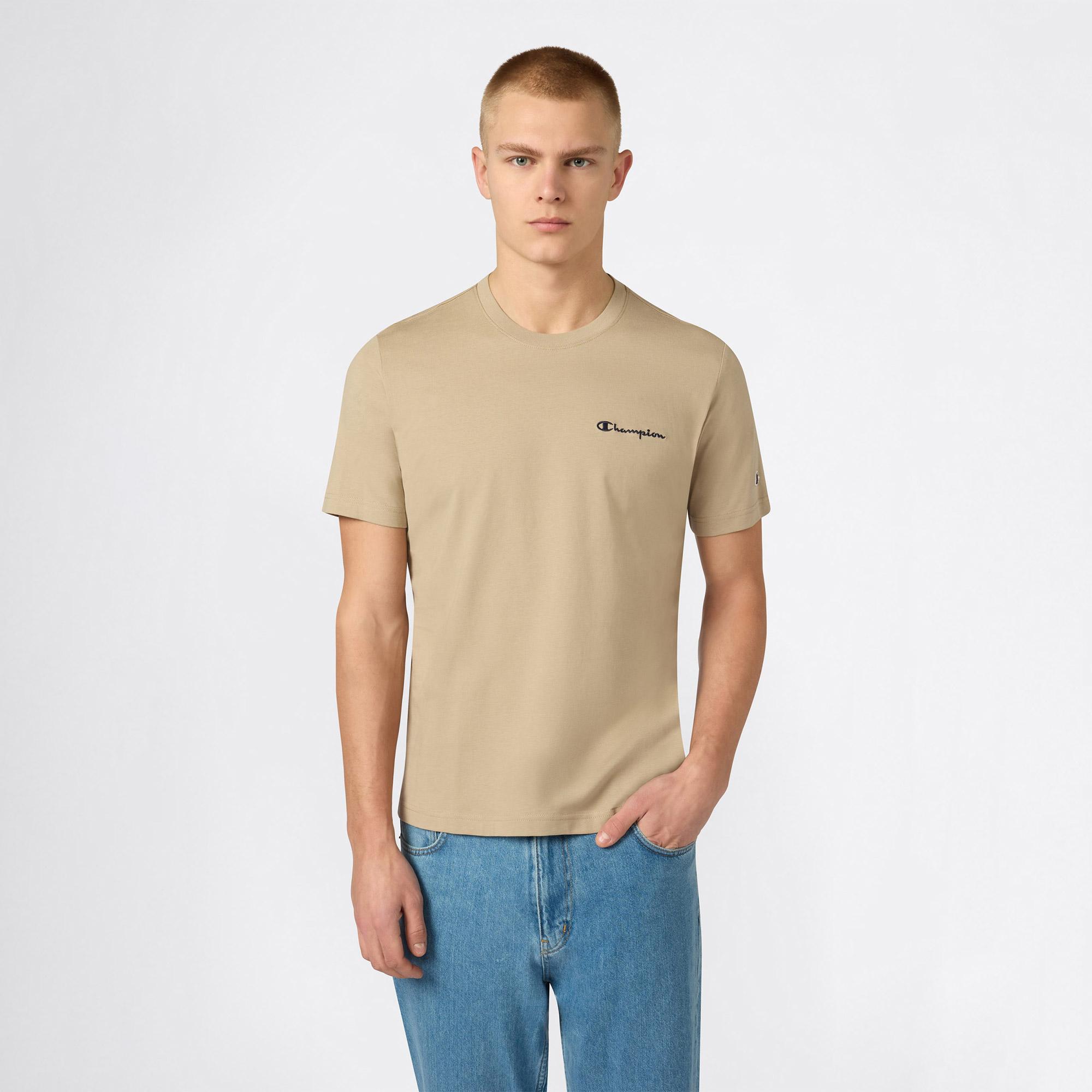 Champion SS Regular Fit Erkek Bej T-Shirt