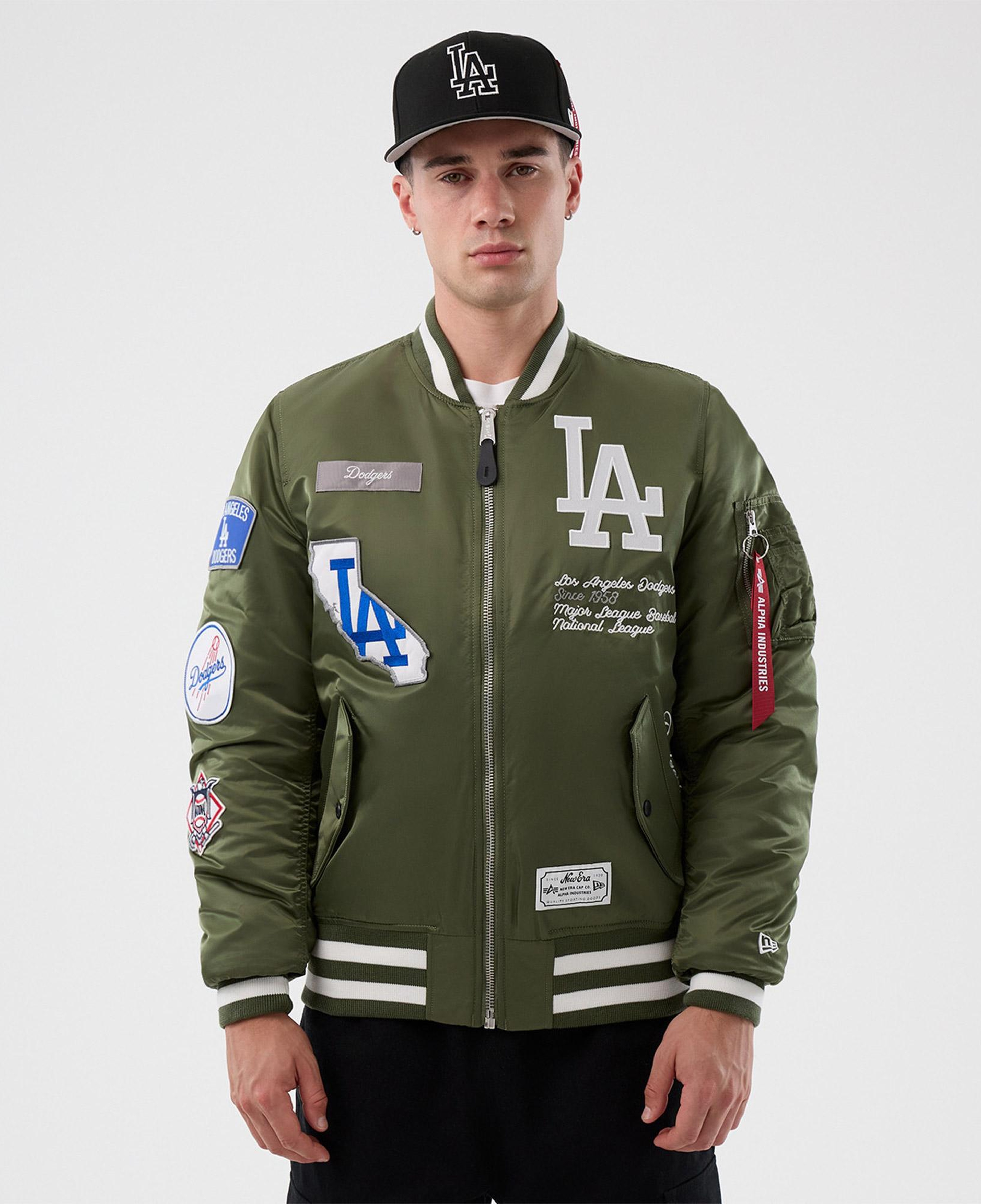 Alpha Industries x New Era LA Dodgers MA-1 Bomber Erkek Yeşil Mont