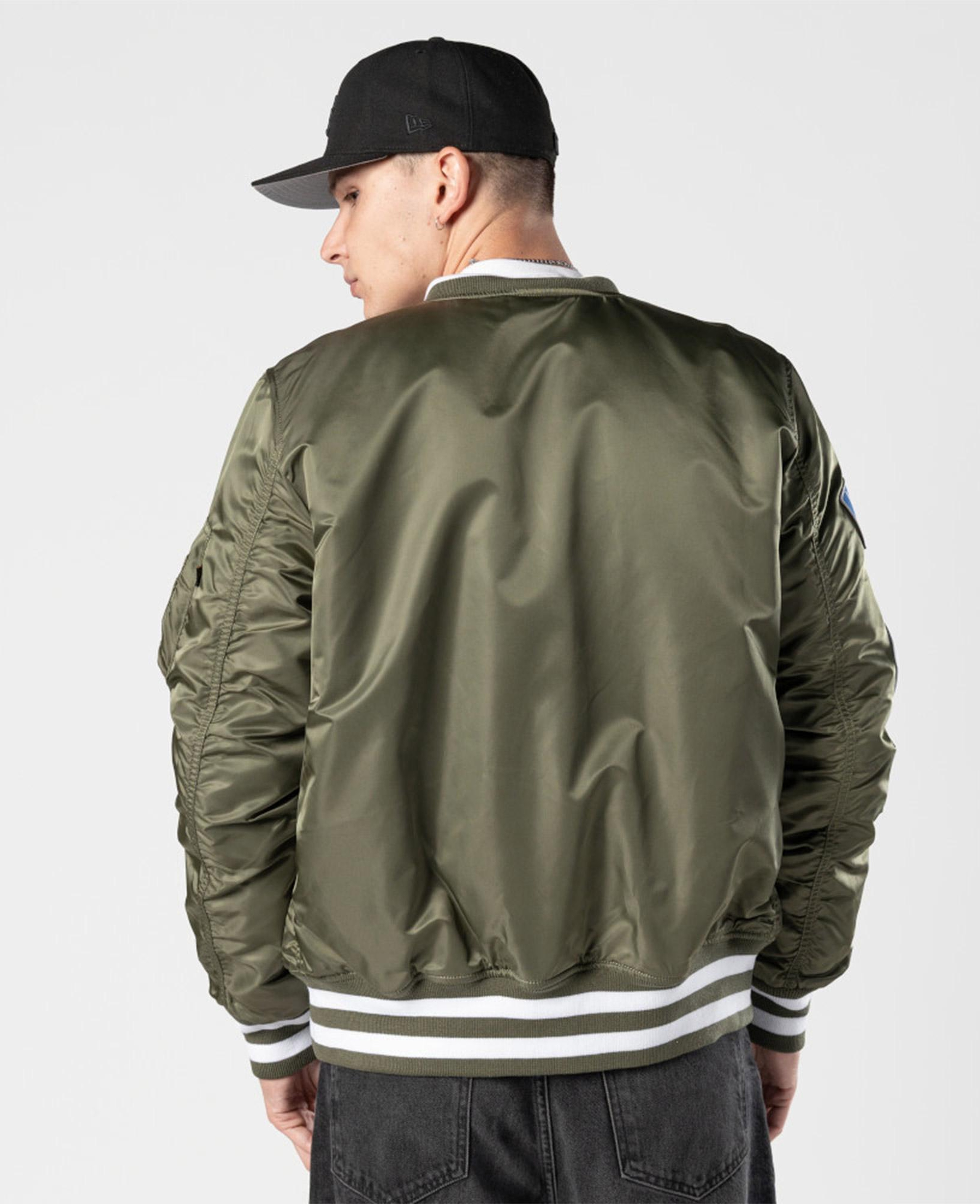 Alpha Industries x New Era LA Dodgers MA-1 Bomber Erkek Yeşil Mont