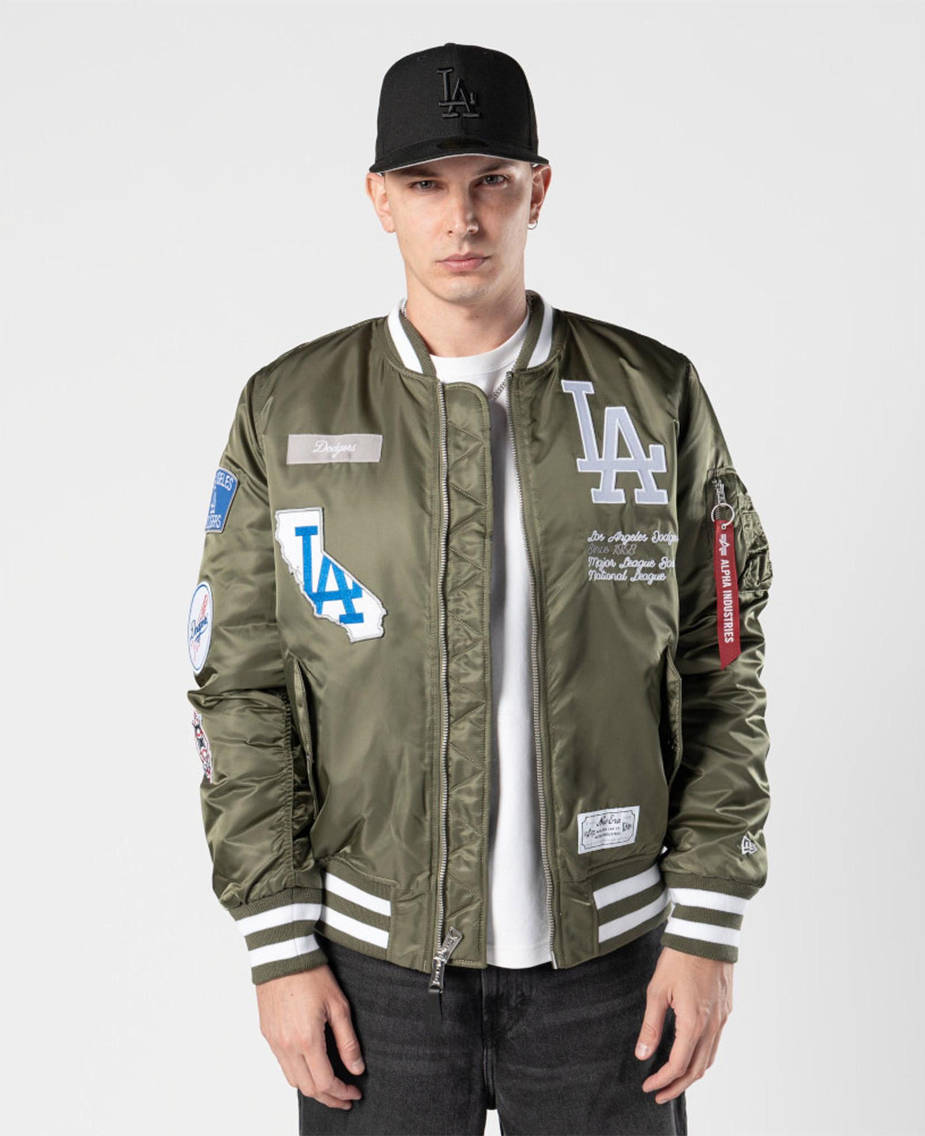 Alpha Industries x New Era LA Dodgers MA-1 Bomber Erkek Yeşil Mont