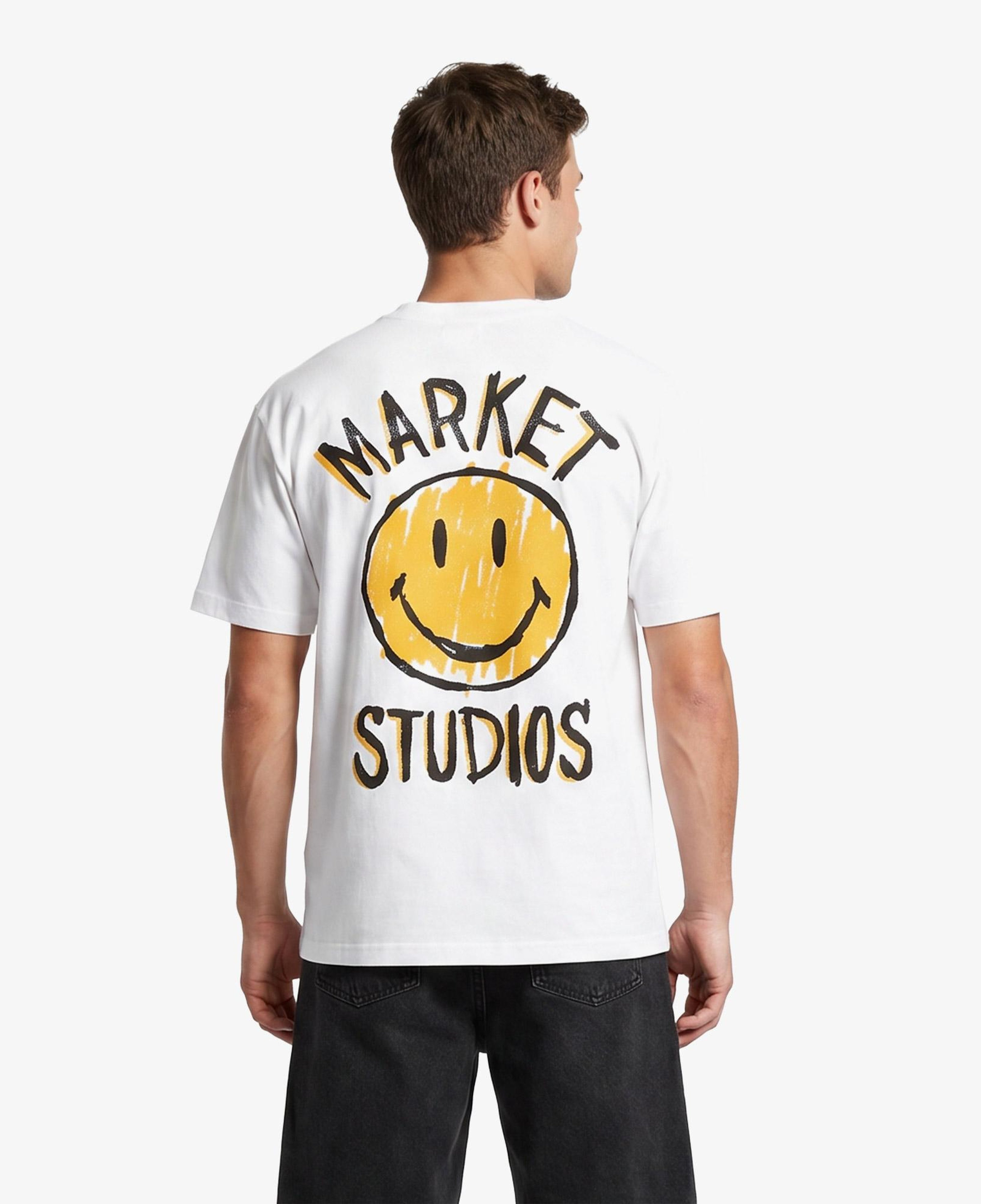 Market Smiley Doodle Erkek Beyaz T-Shirt