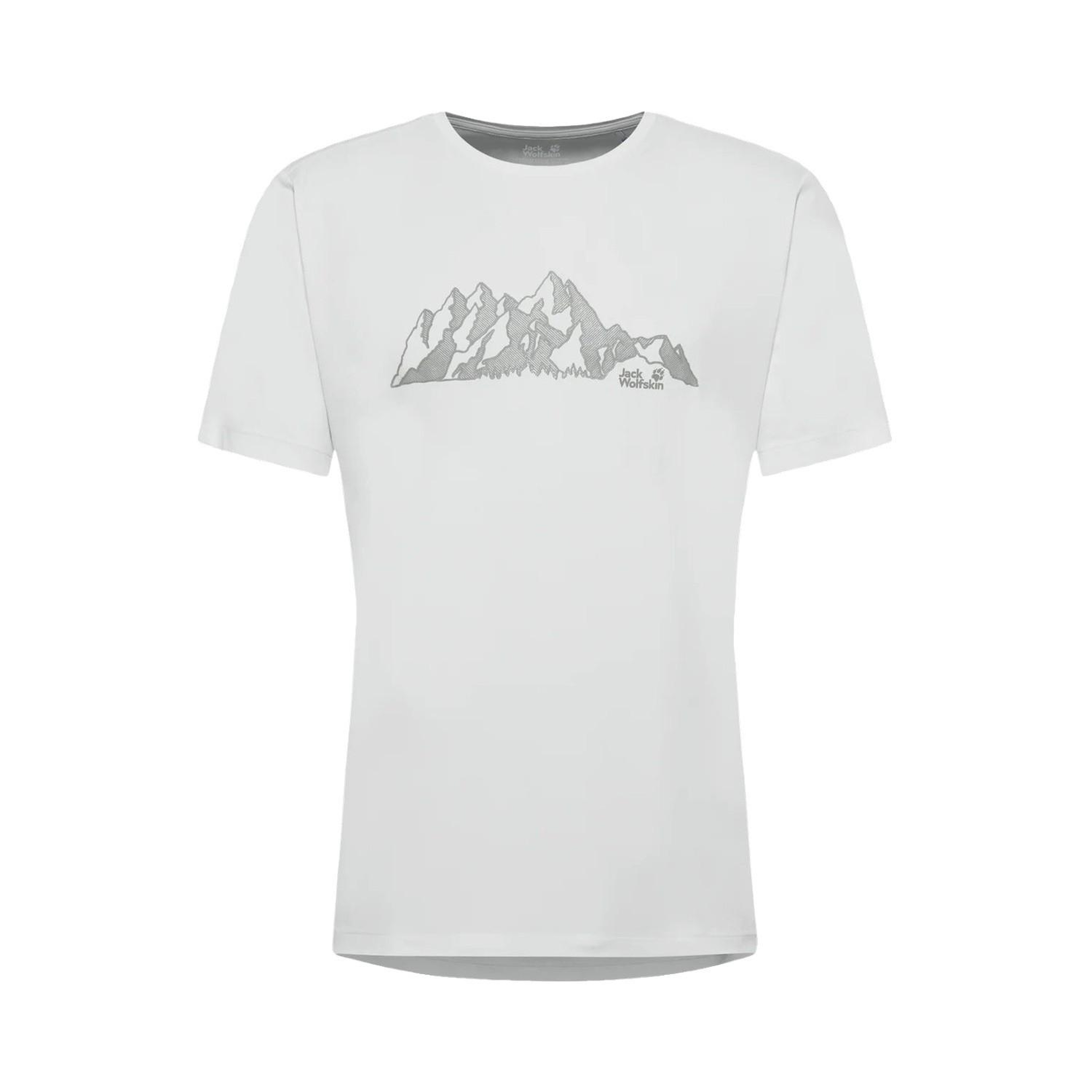 Jack Wolfskin Peak Graphic Erkek Beyaz Tişört