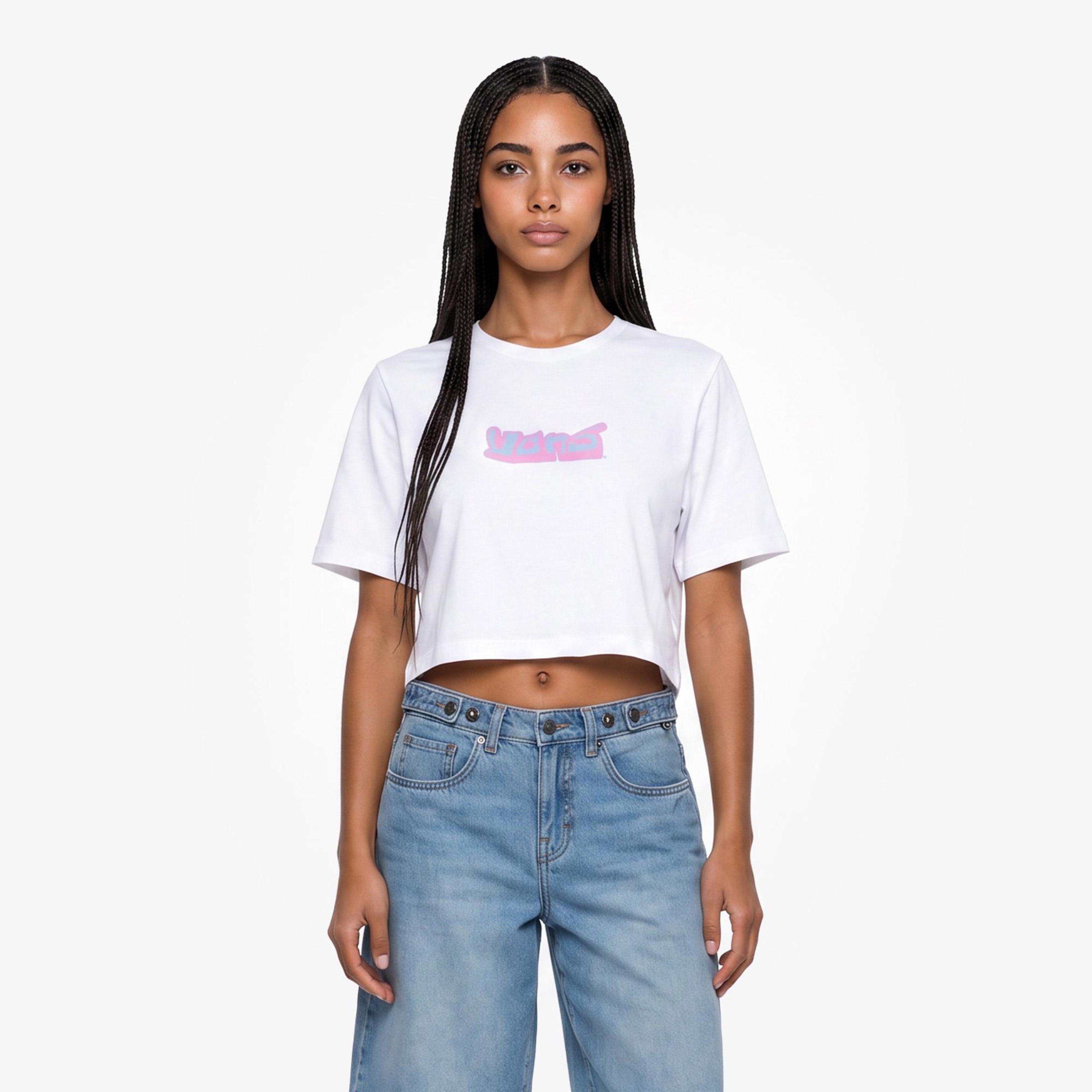 Vans Y2K Boho Relax Crop Kadın Beyaz T-Shirt