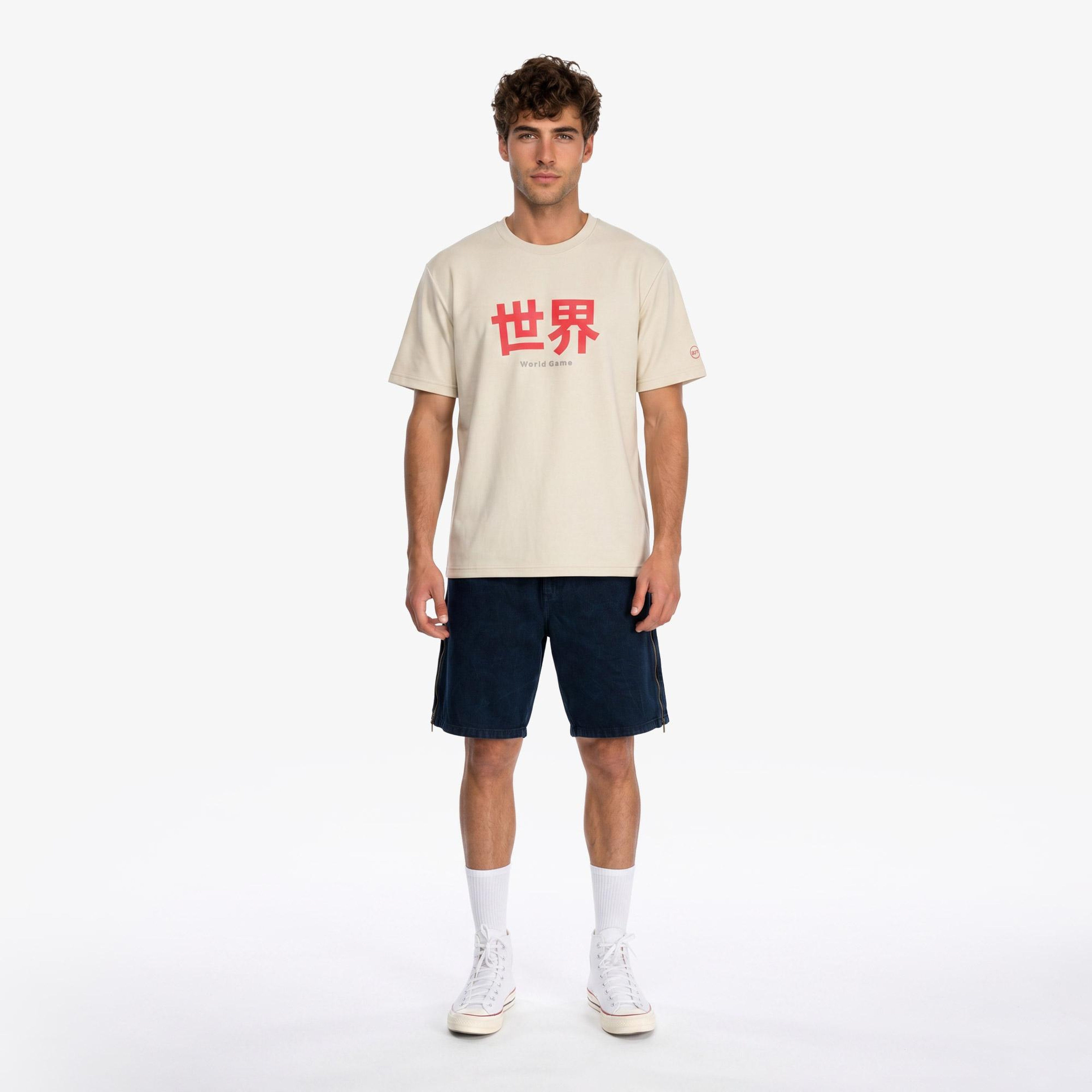 UNITED4 Regular Fit Erkek Krem T-Shirt