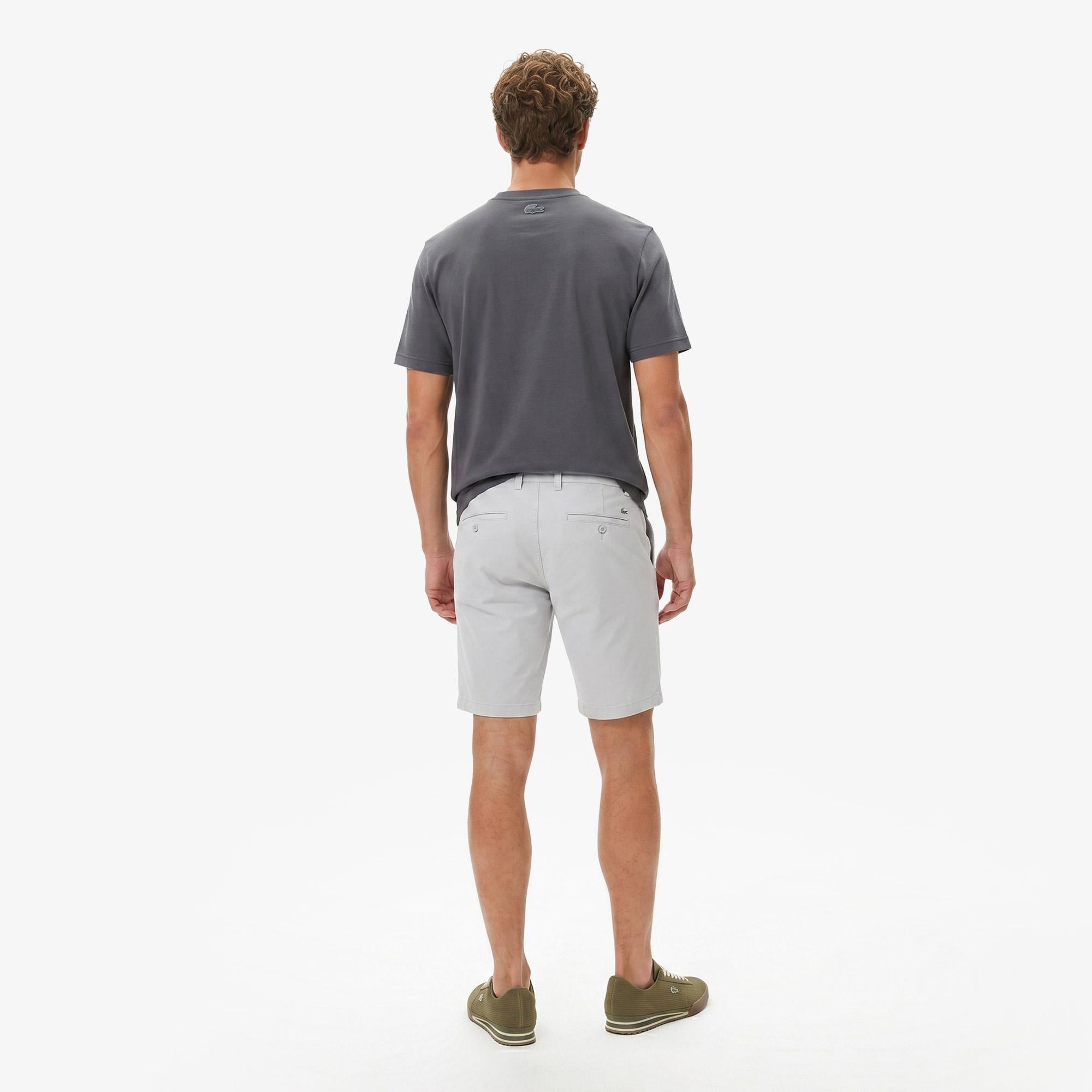 Erkek Slim Fit Gri Bermuda Şort