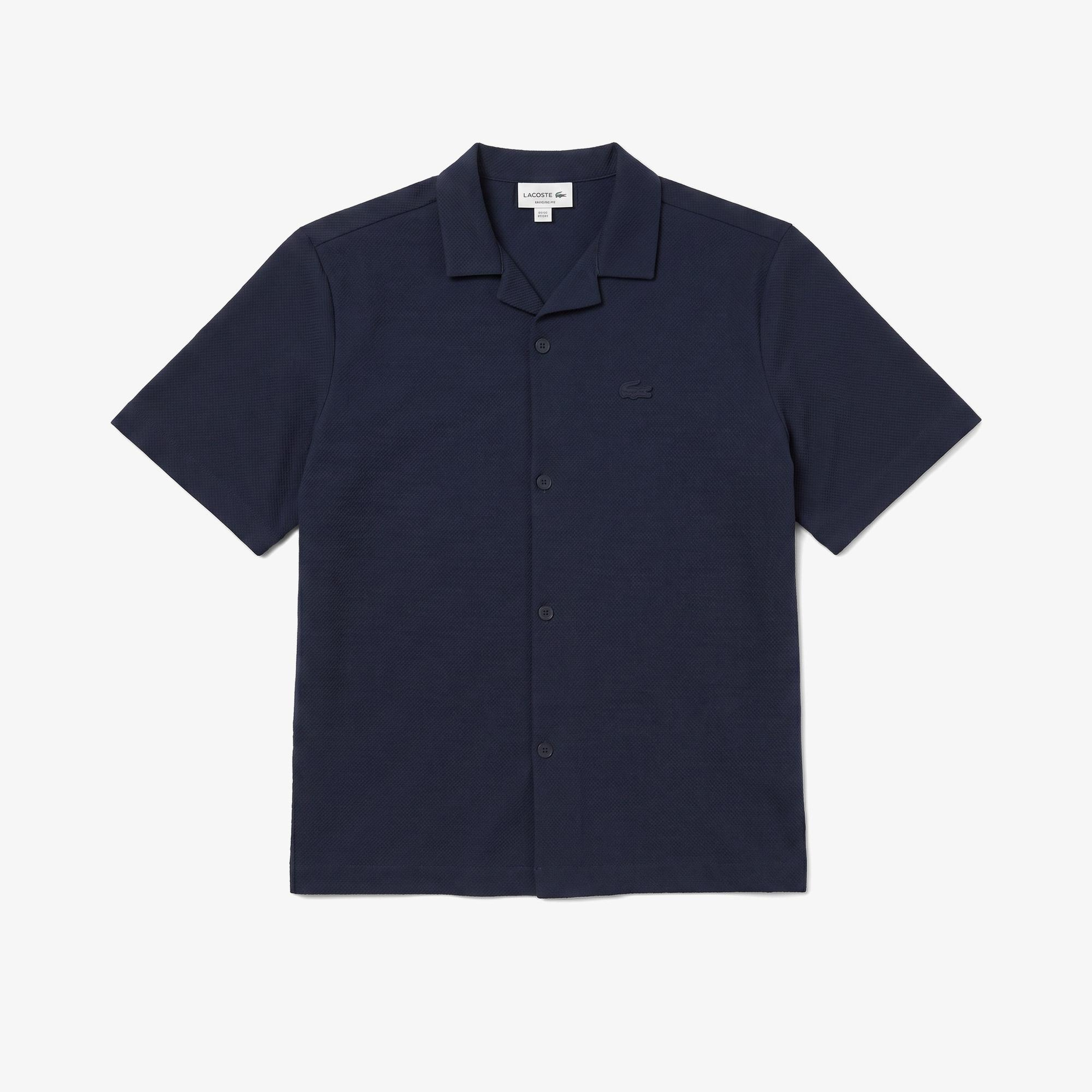 Erkek Relaxed Fit Kısa Kollu Lacivert Gömlek