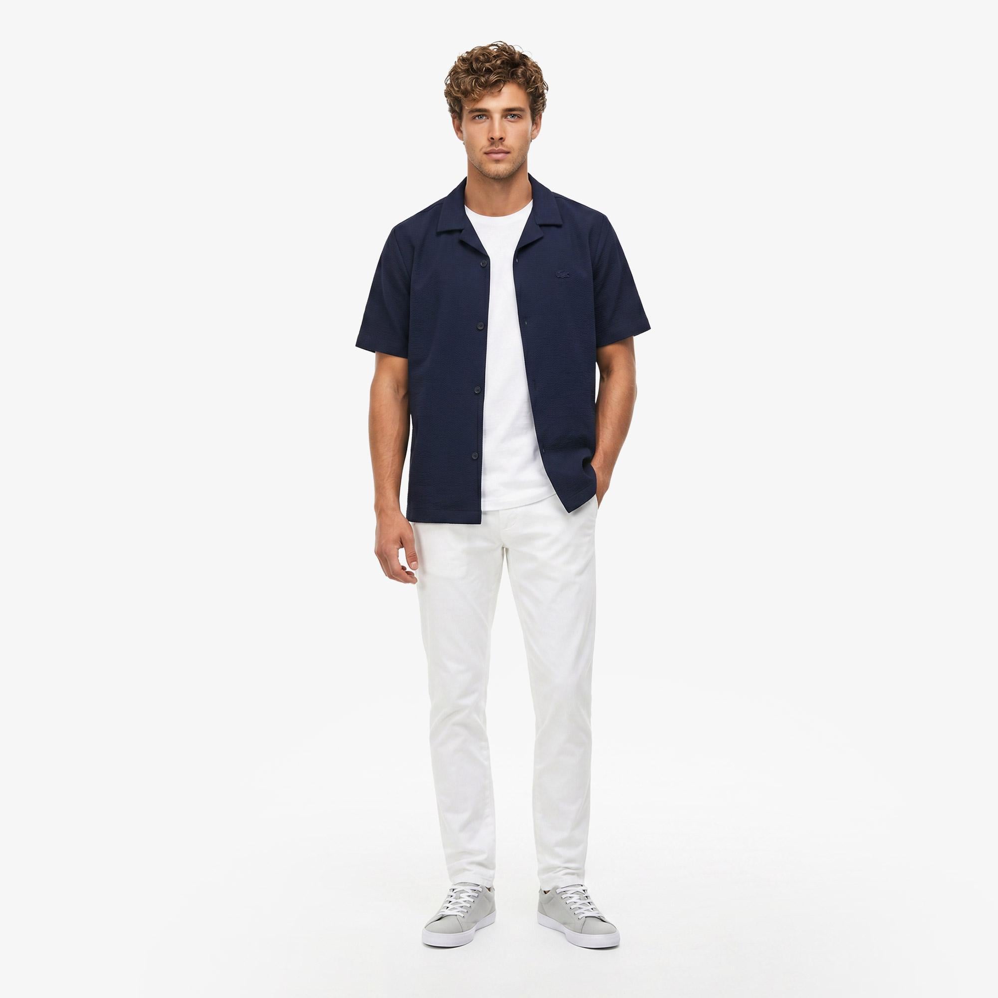 Erkek Slim Fit Krem Chino Pantolon