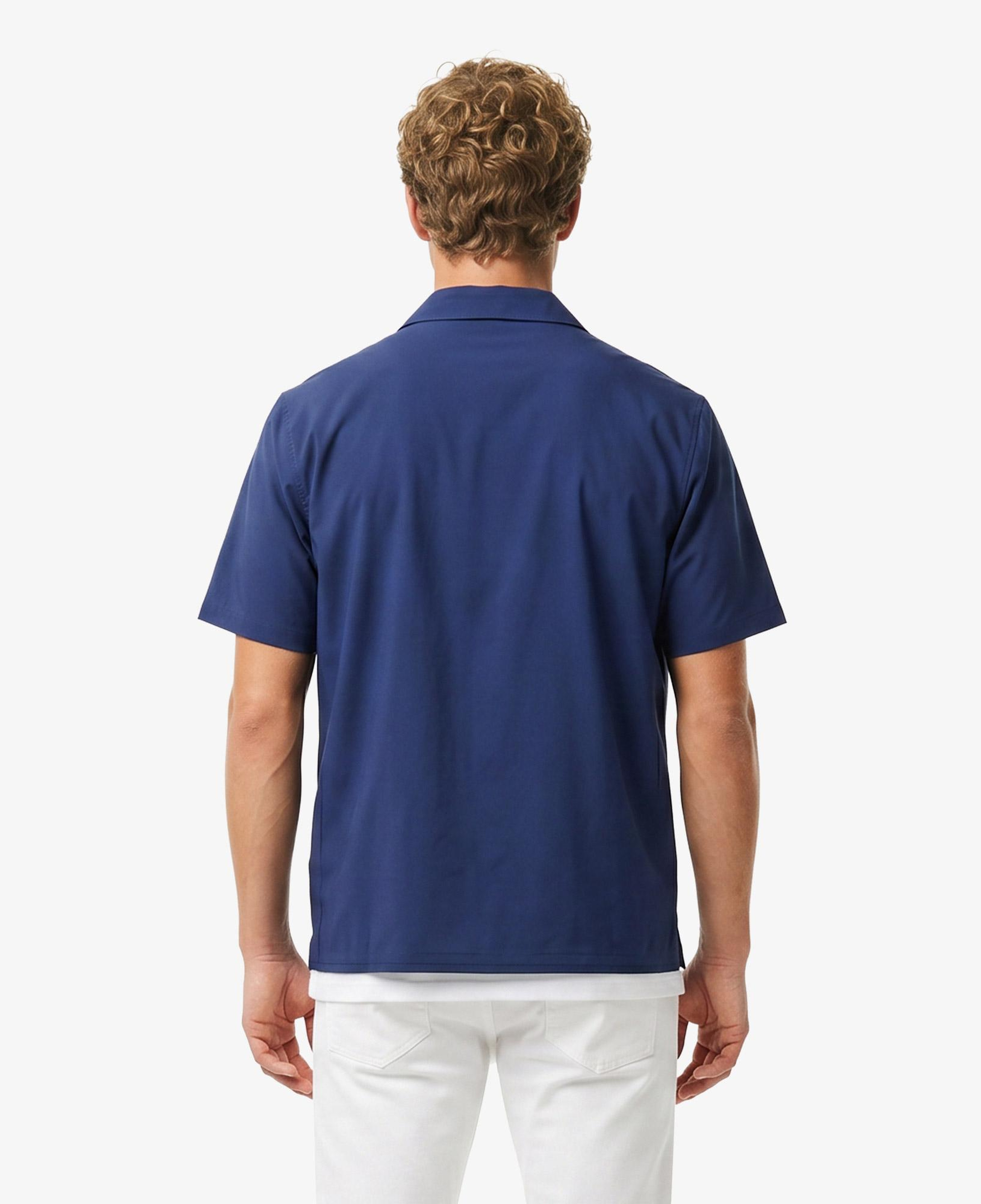 Erkek Relaxed Fit Kısa Kollu Koyu Mavi Gömlek