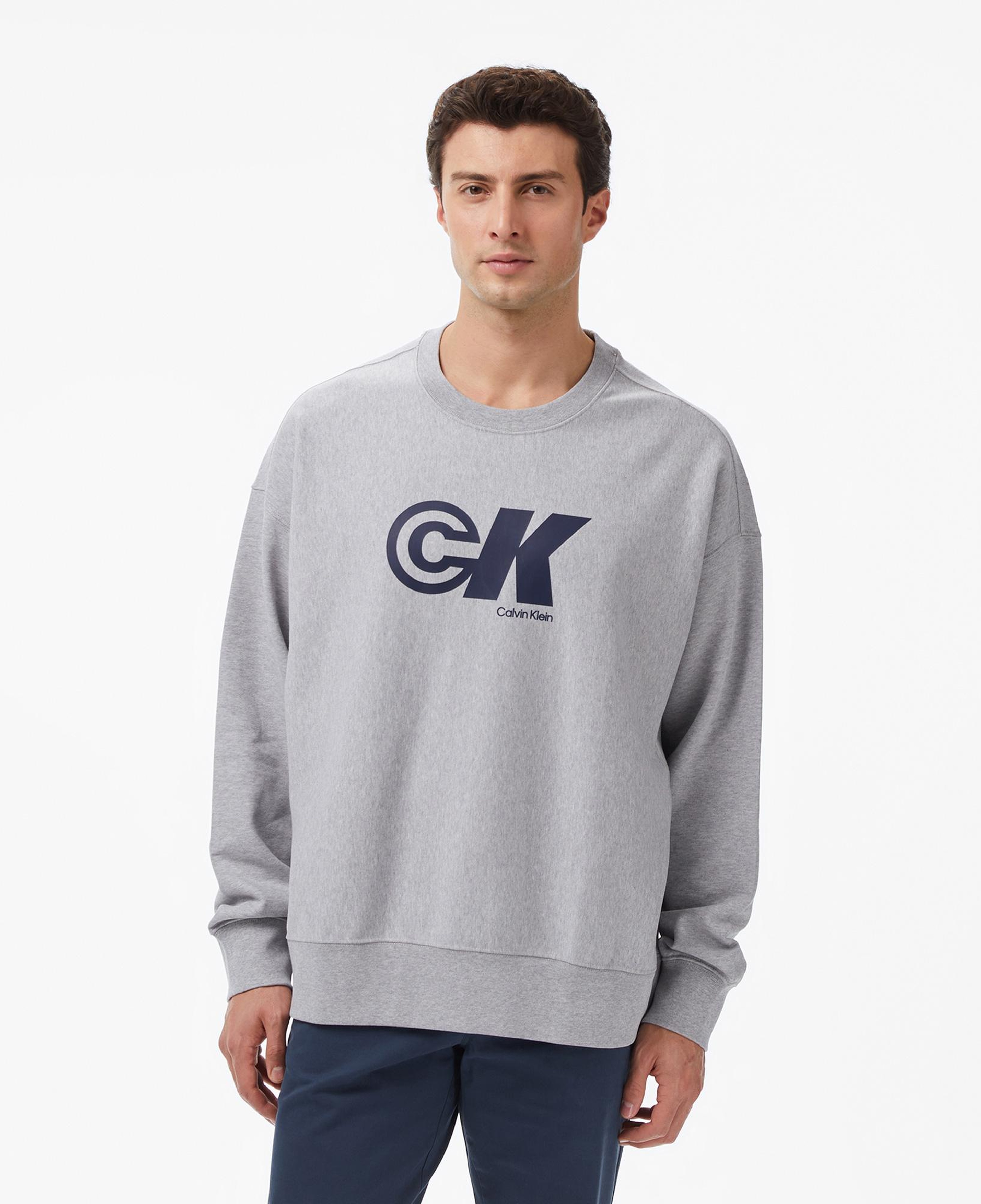 Calvin Klein Premium Terry Graphic Erkek Gri Sweatshirt
