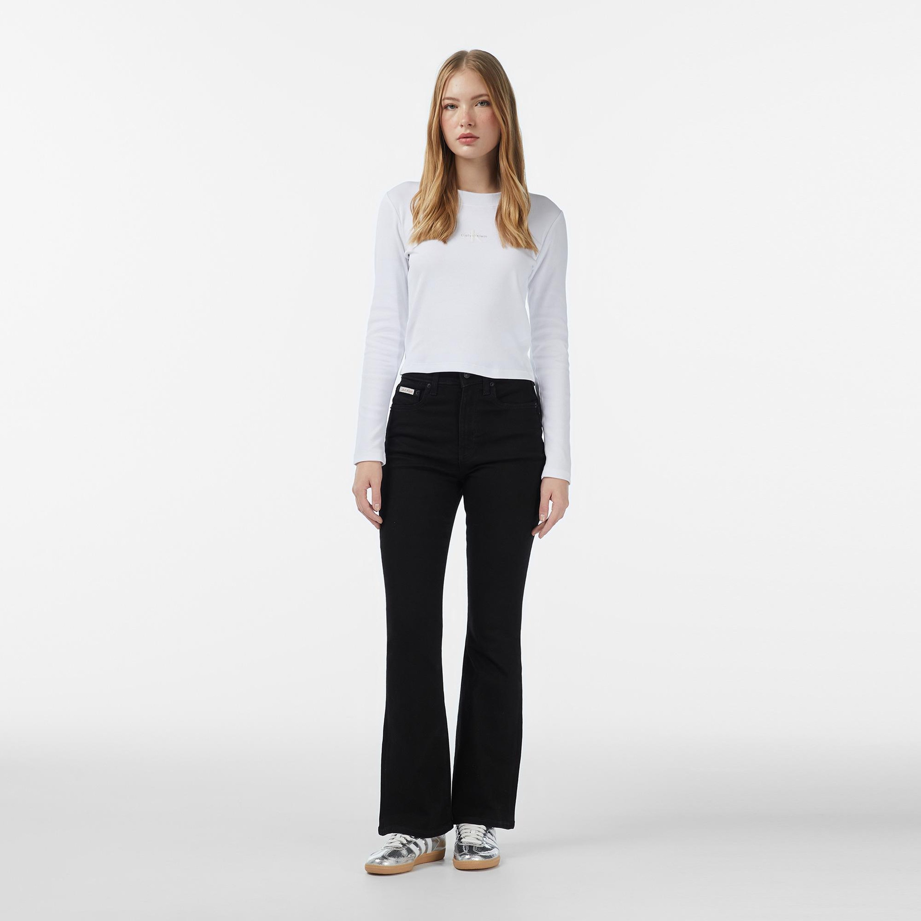 Calvin Klein High Rise Flare Classic Black Kadın Siyah Jean