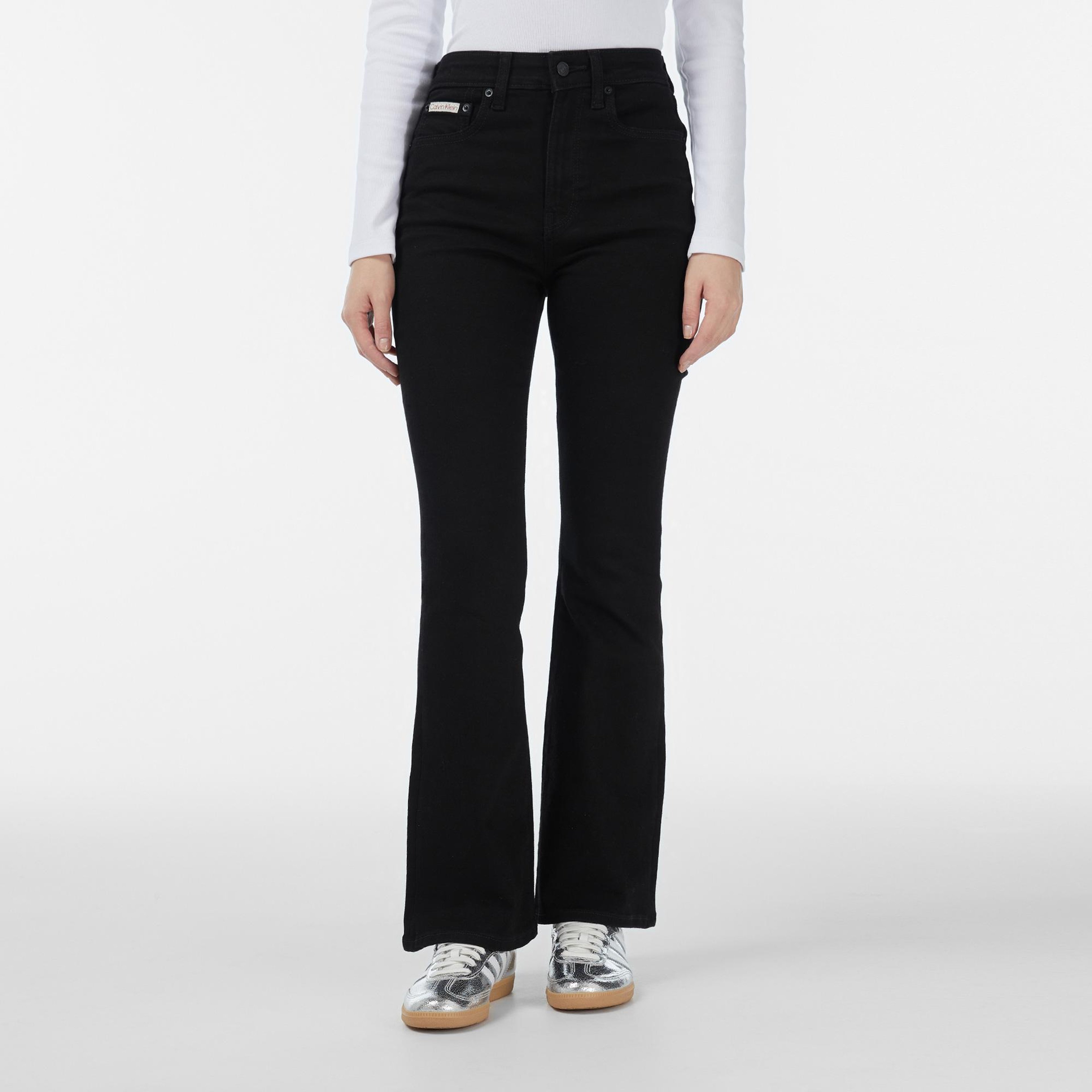 Calvin Klein High Rise Flare Classic Black Kadın Siyah Jean