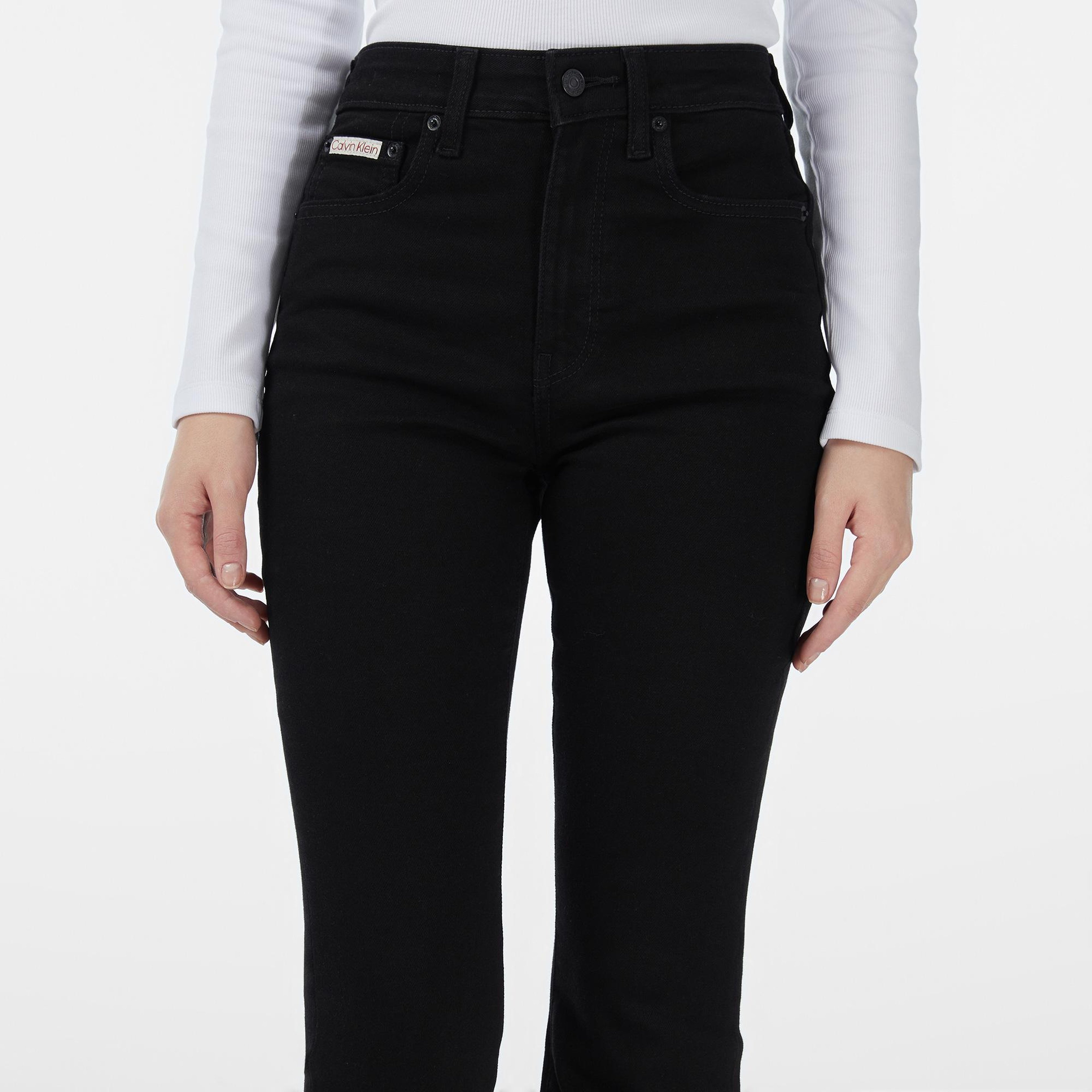 Calvin Klein High Rise Flare Classic Black Kadın Siyah Jean