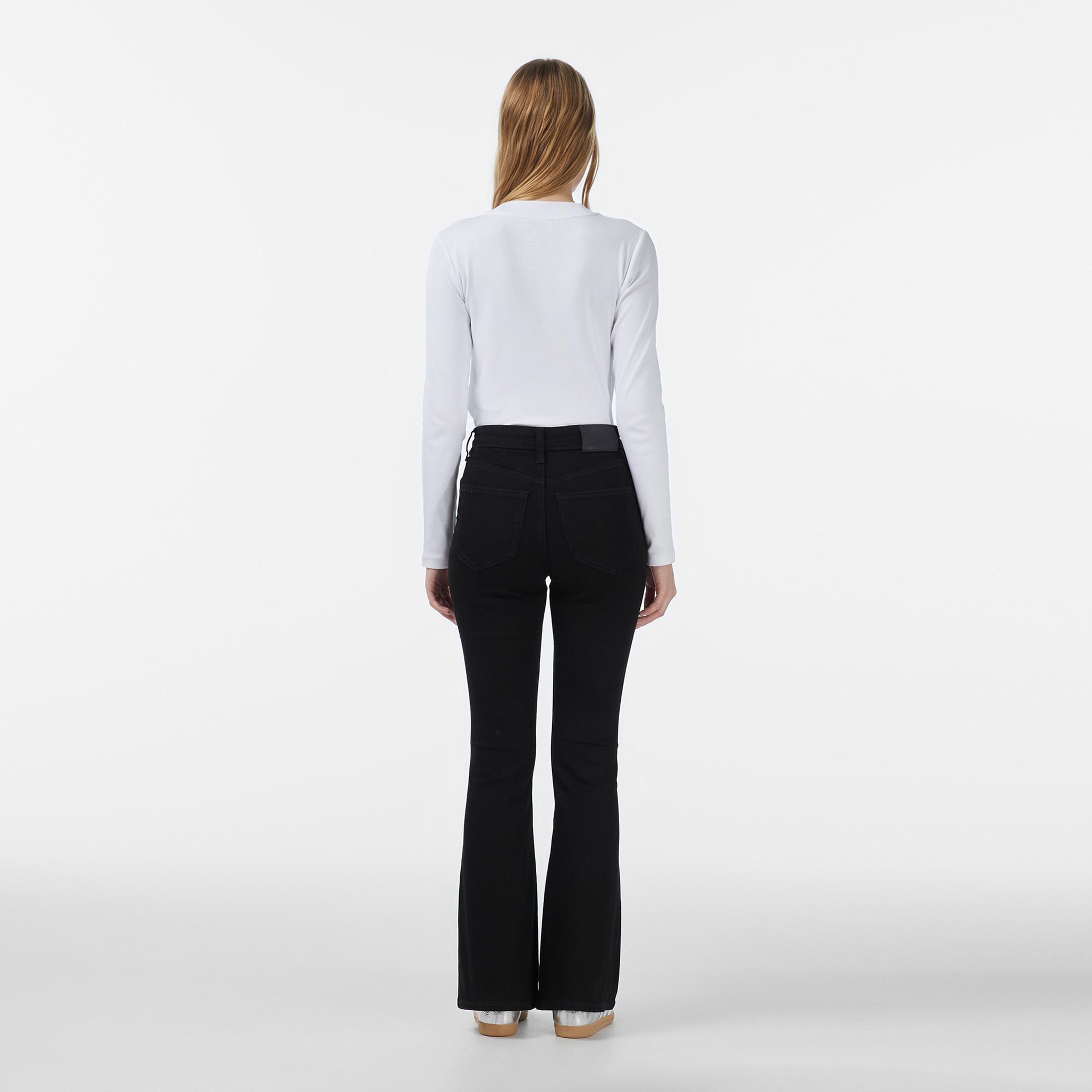 Calvin Klein High Rise Flare Classic Black Kadın Siyah Jean