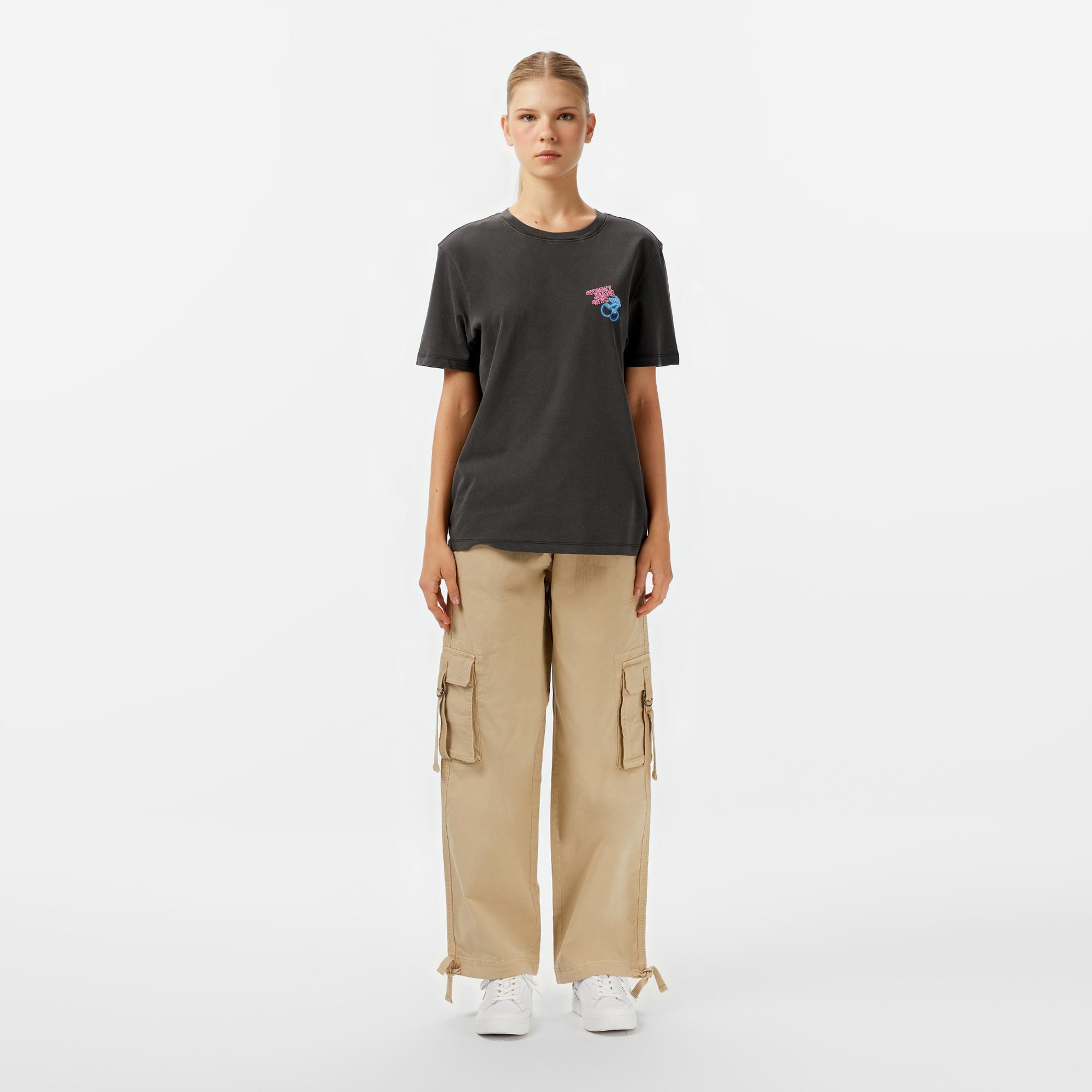 Tommy Hilfiger Loose Cargo Kadın Krem Pantolon