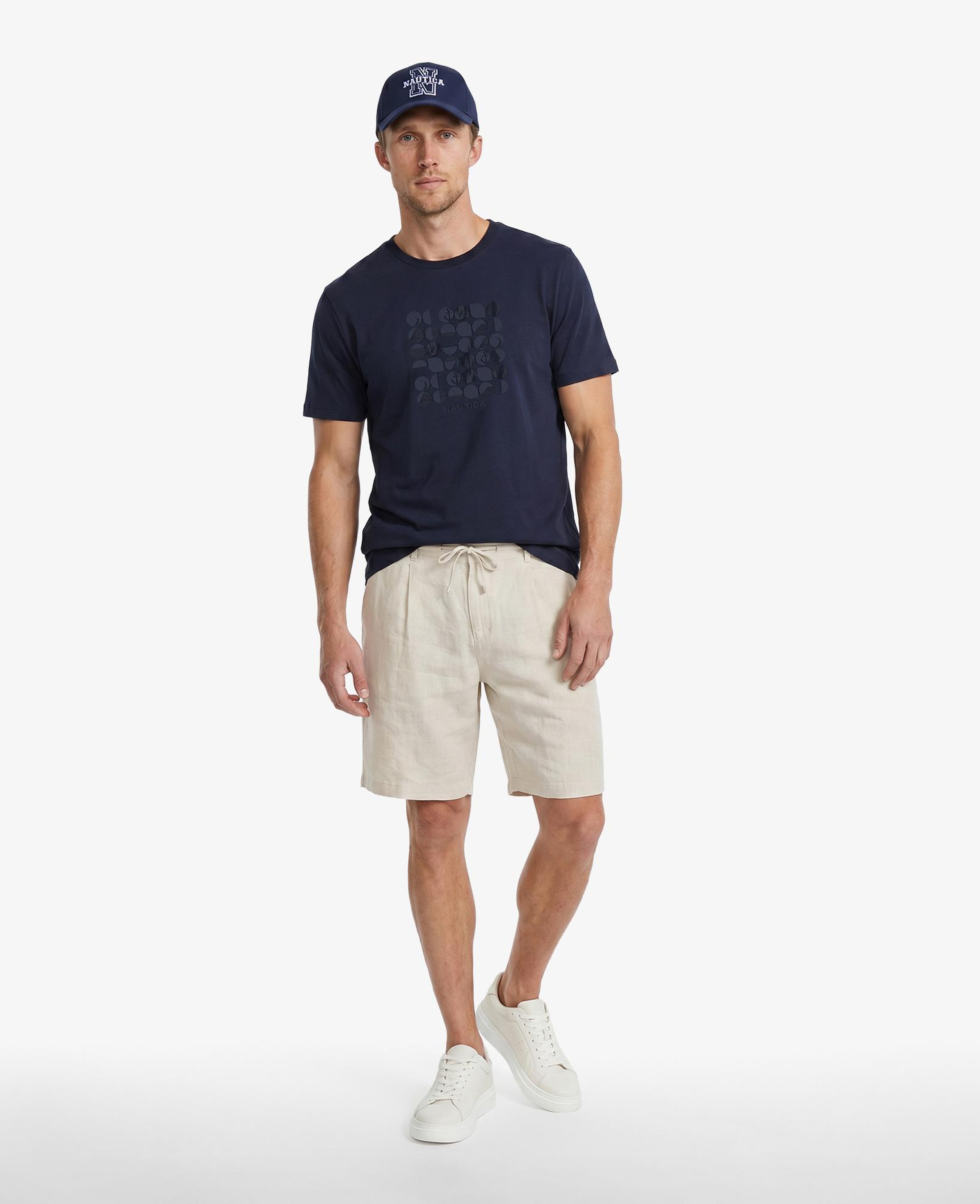 Nautica Erkek Lacivert Regular Fit Baskılı T-Shirt